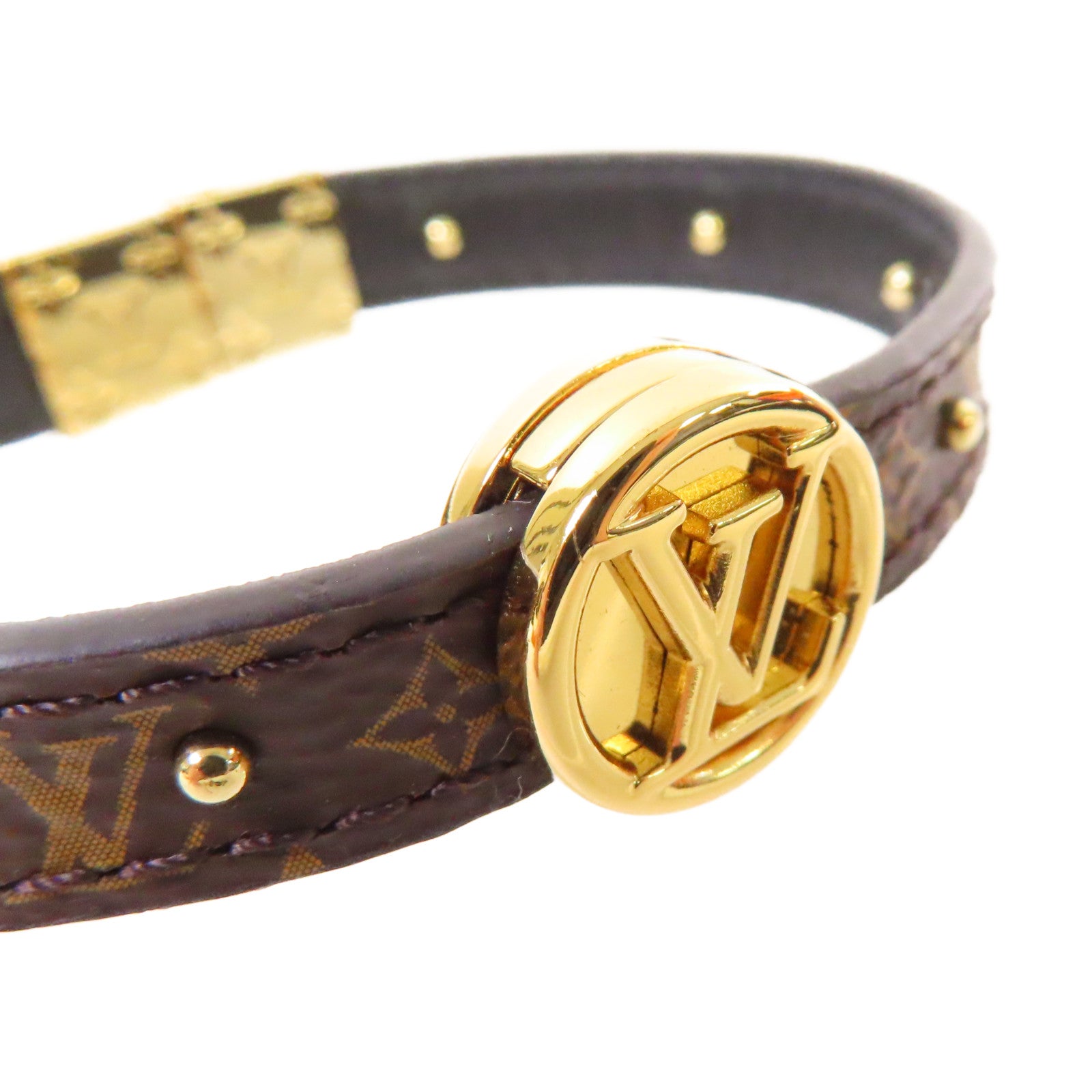 LOUIS VUITTON 【激減優惠】Monogram Circle Bracelet金扣手鏈啡色