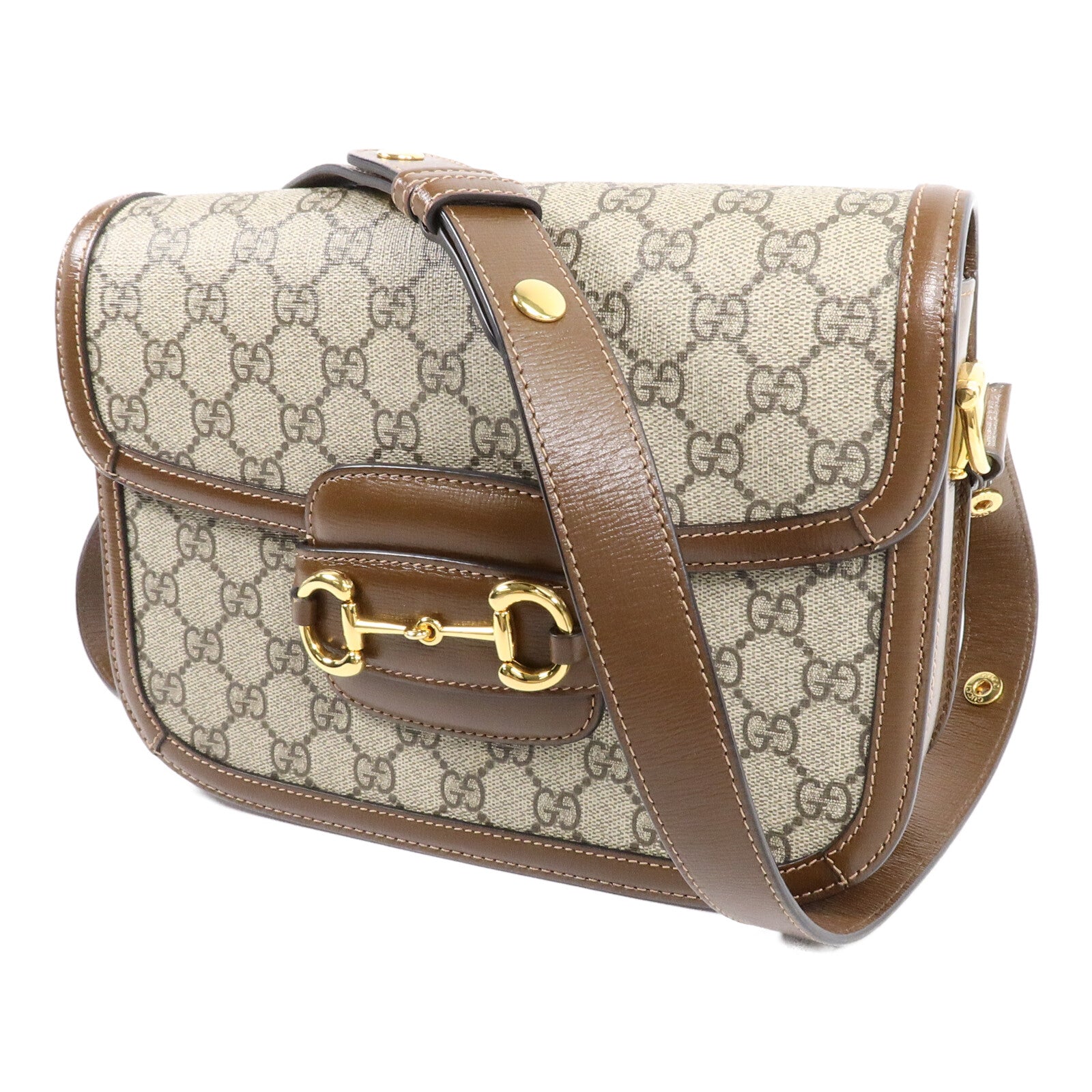 GUCCI 塗層帆布Horsebit 1955肩背袋