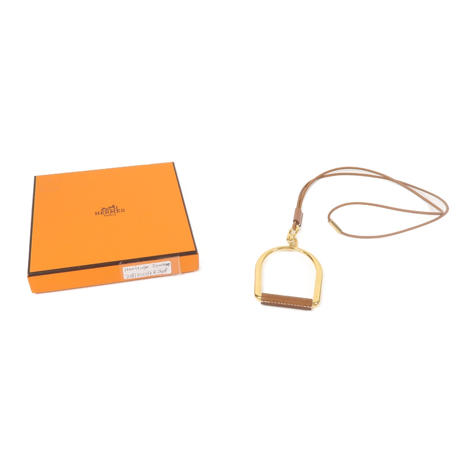 HERMES 鍍金Heritage Equestre項鍊金色