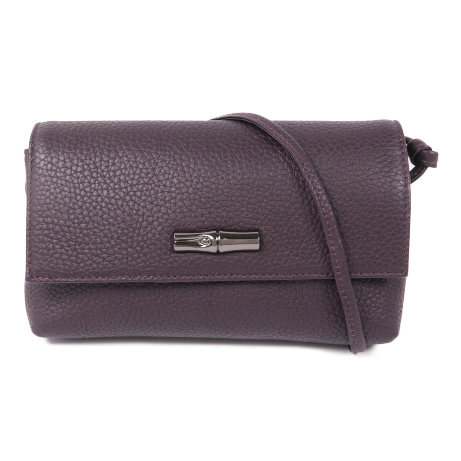 Longchamp 牛皮皮革Shoulder Bag銀扣肩背袋