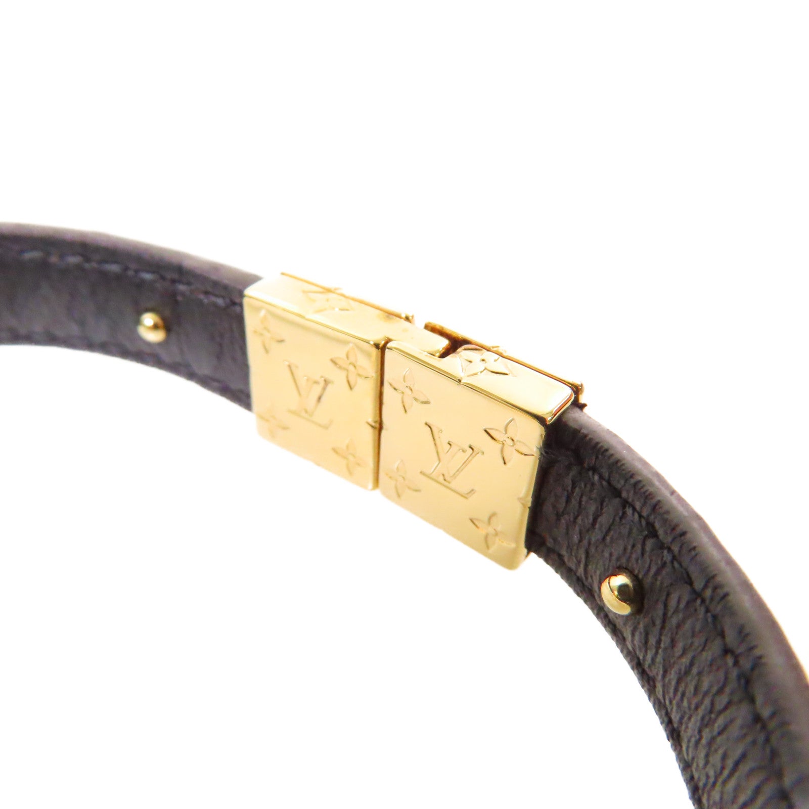 LOUIS VUITTON 【激減優惠】Monogram Circle Bracelet金扣手鏈啡色