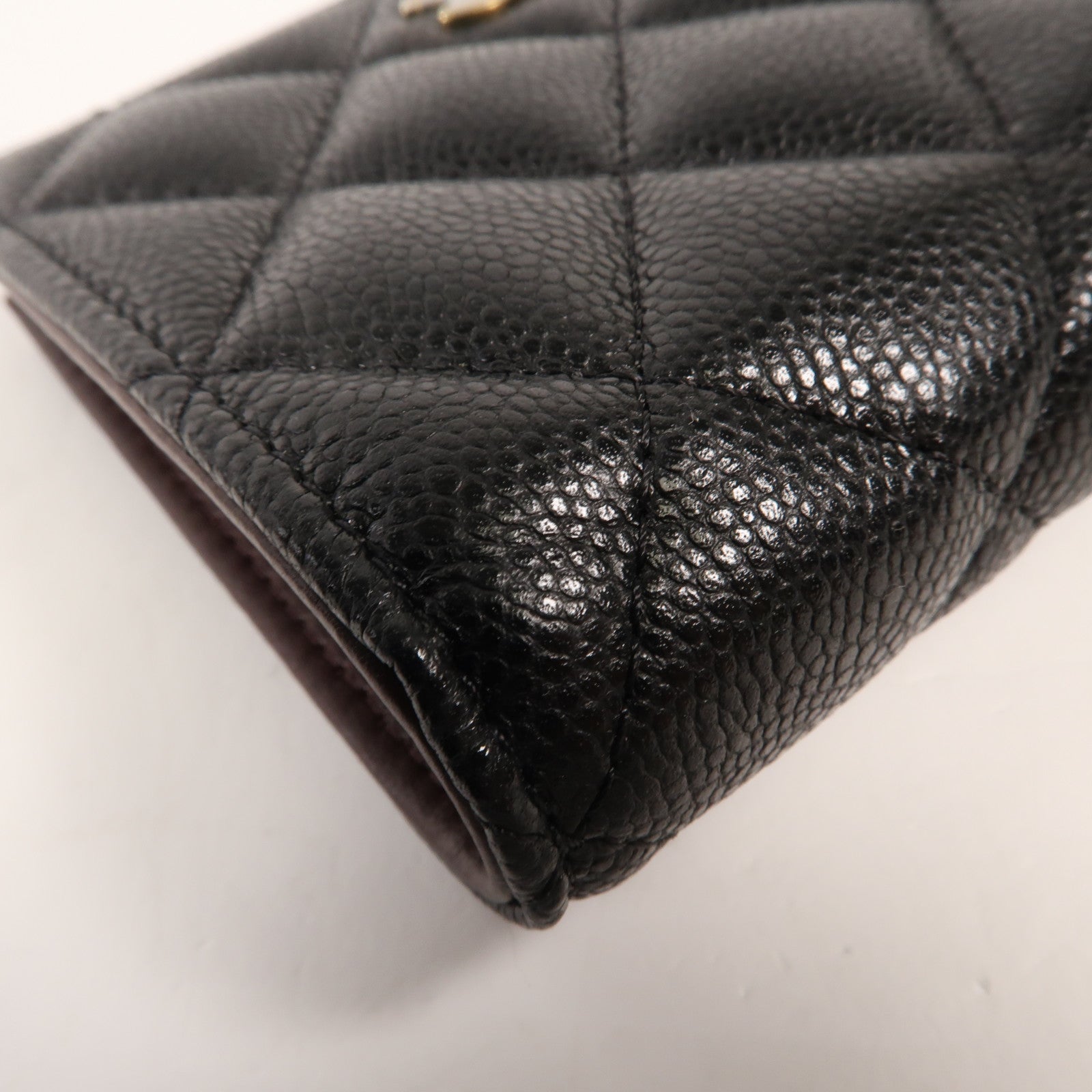 CHANEL 牛皮皮革Wallet金扣錢包