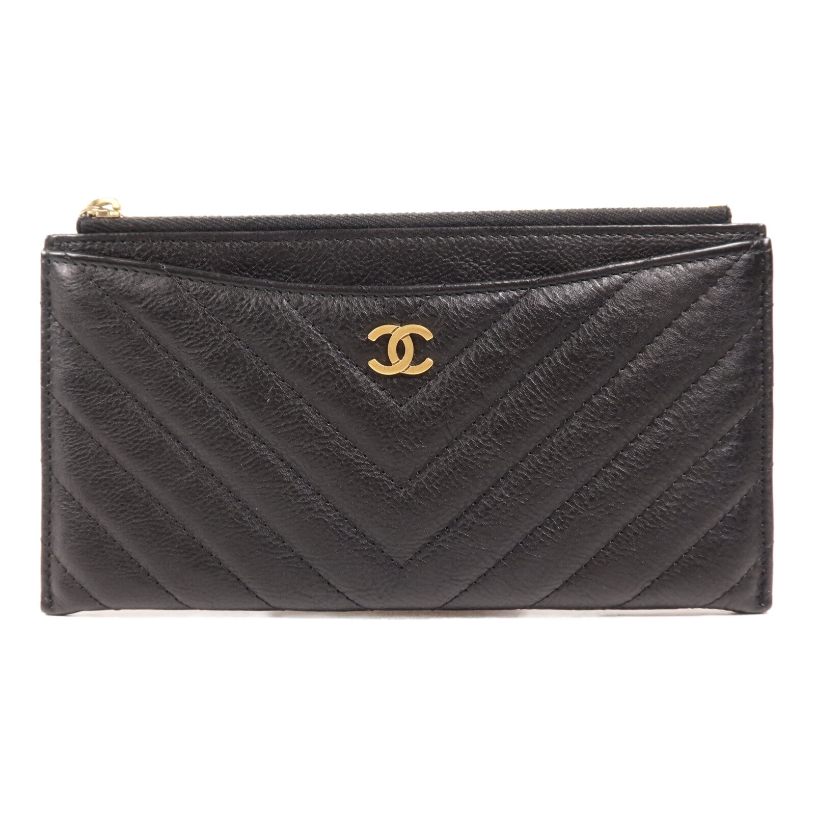 CHANEL 牛皮皮革Card Holder金扣卡片套