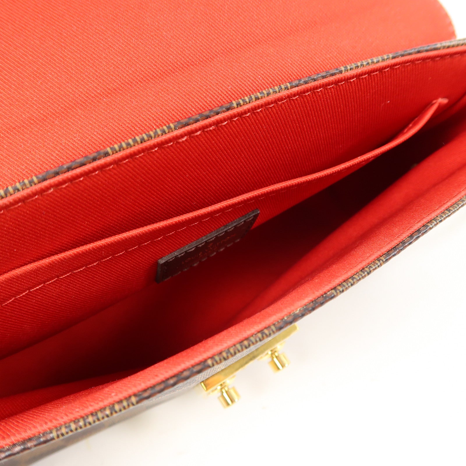LOUIS VUITTON Damier Croisette金扣手挽肩背兩用袋啡色