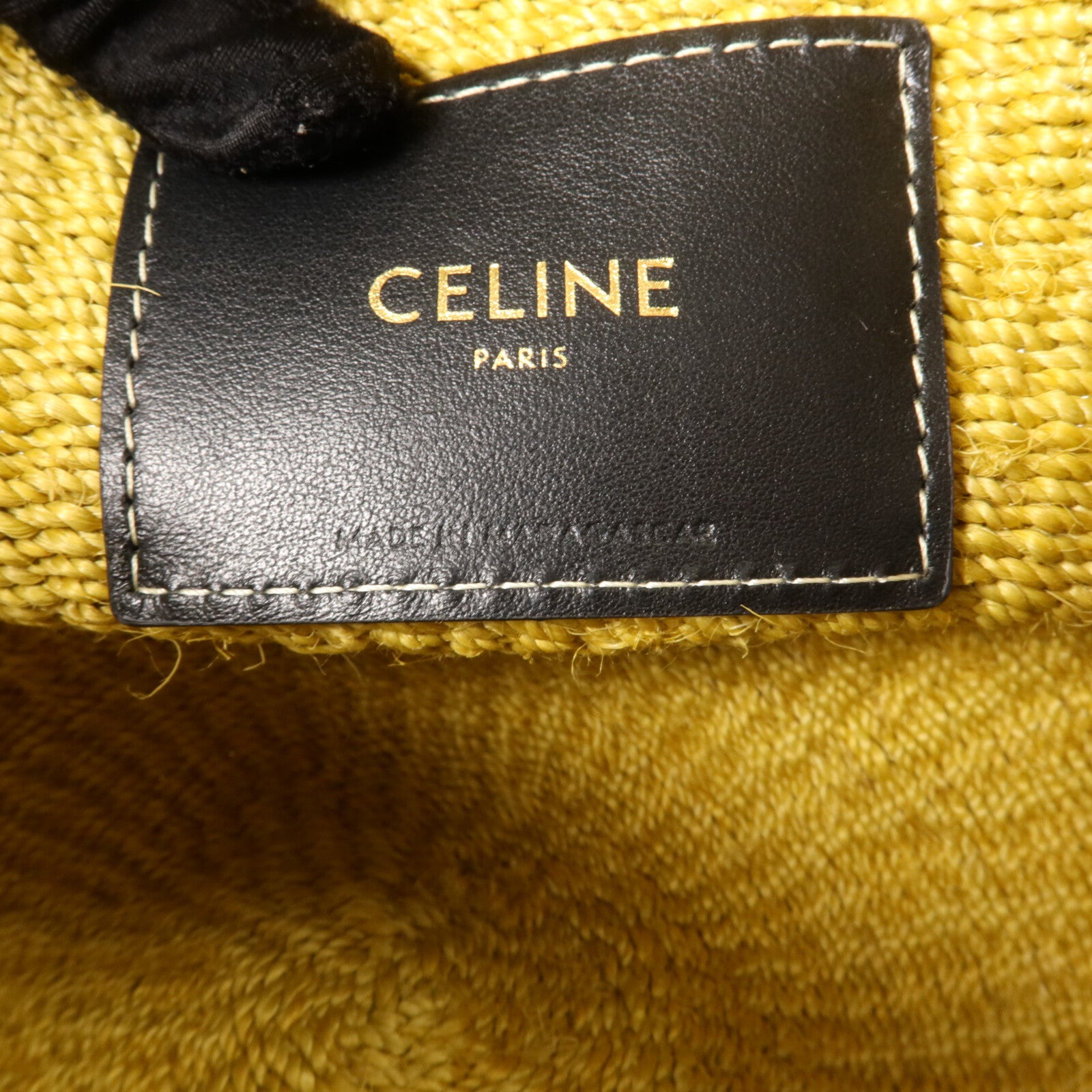 CELINE 龍葵麻/牛皮皮革Triomphe Beads Basket手挽肩背兩用袋