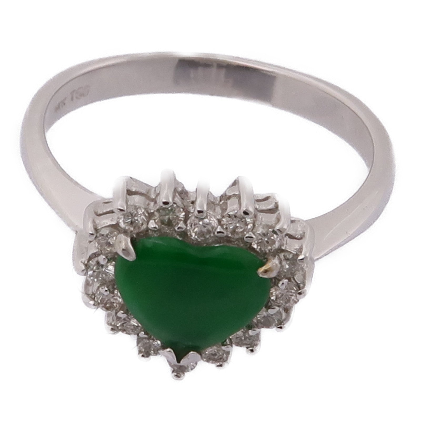 JEWELRY 18K白金Jade/Diamond Ring翡翠/鑽石戒指US#6.25