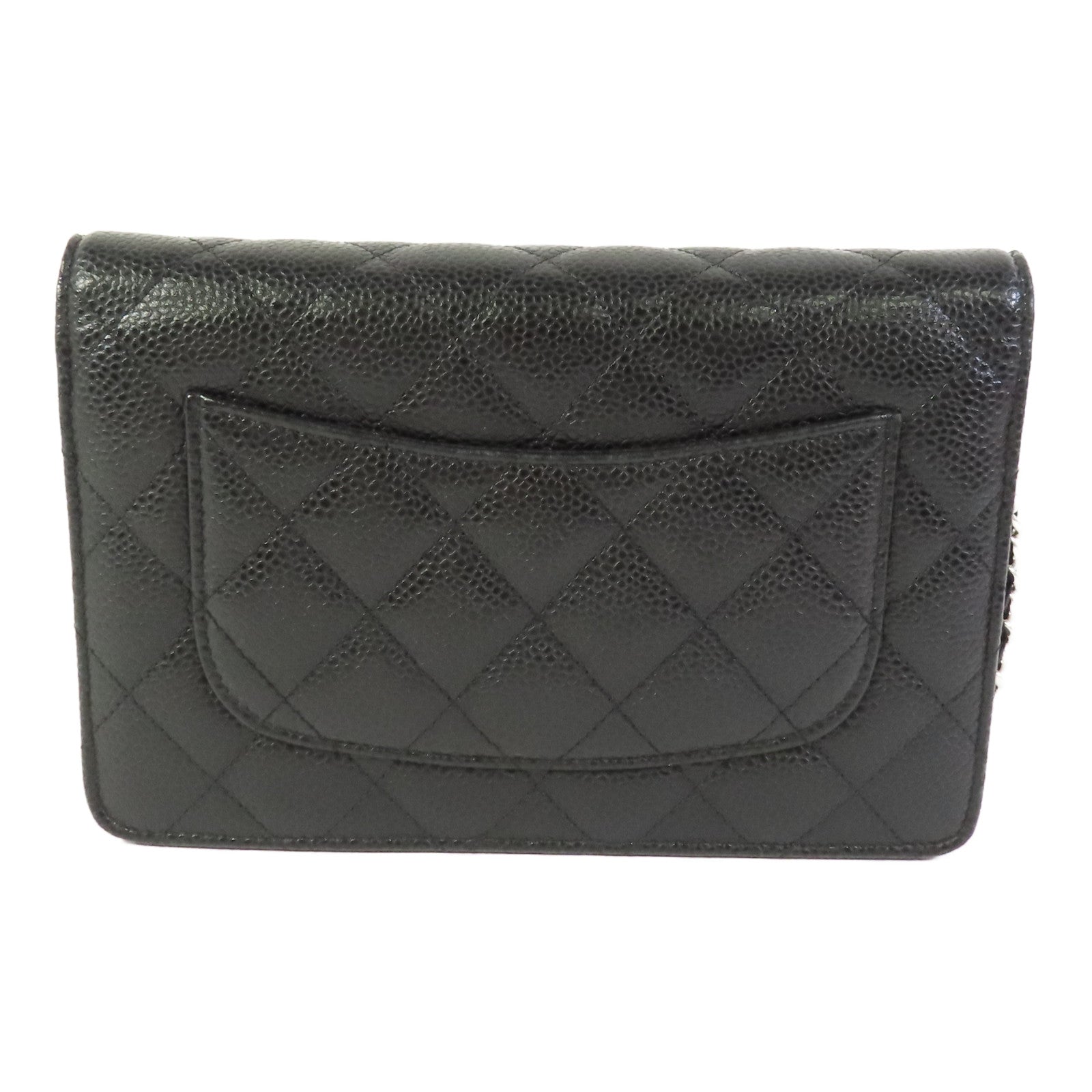 CHANEL CC WOC Wallet On Chain Shoulder Bag Calfskin Leather Black