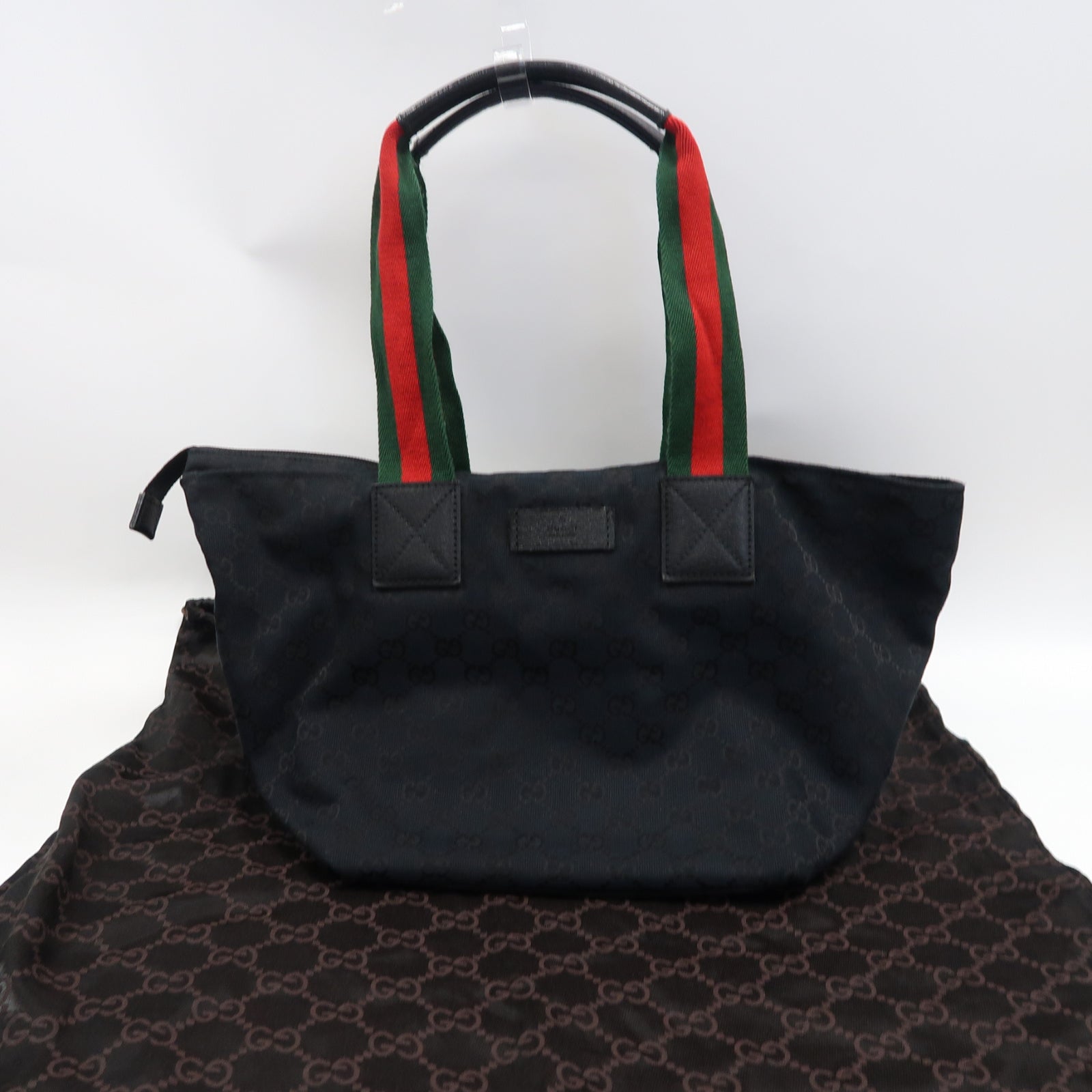 GUCCI 帆布Shoulder Bag銀扣肩背袋黑色