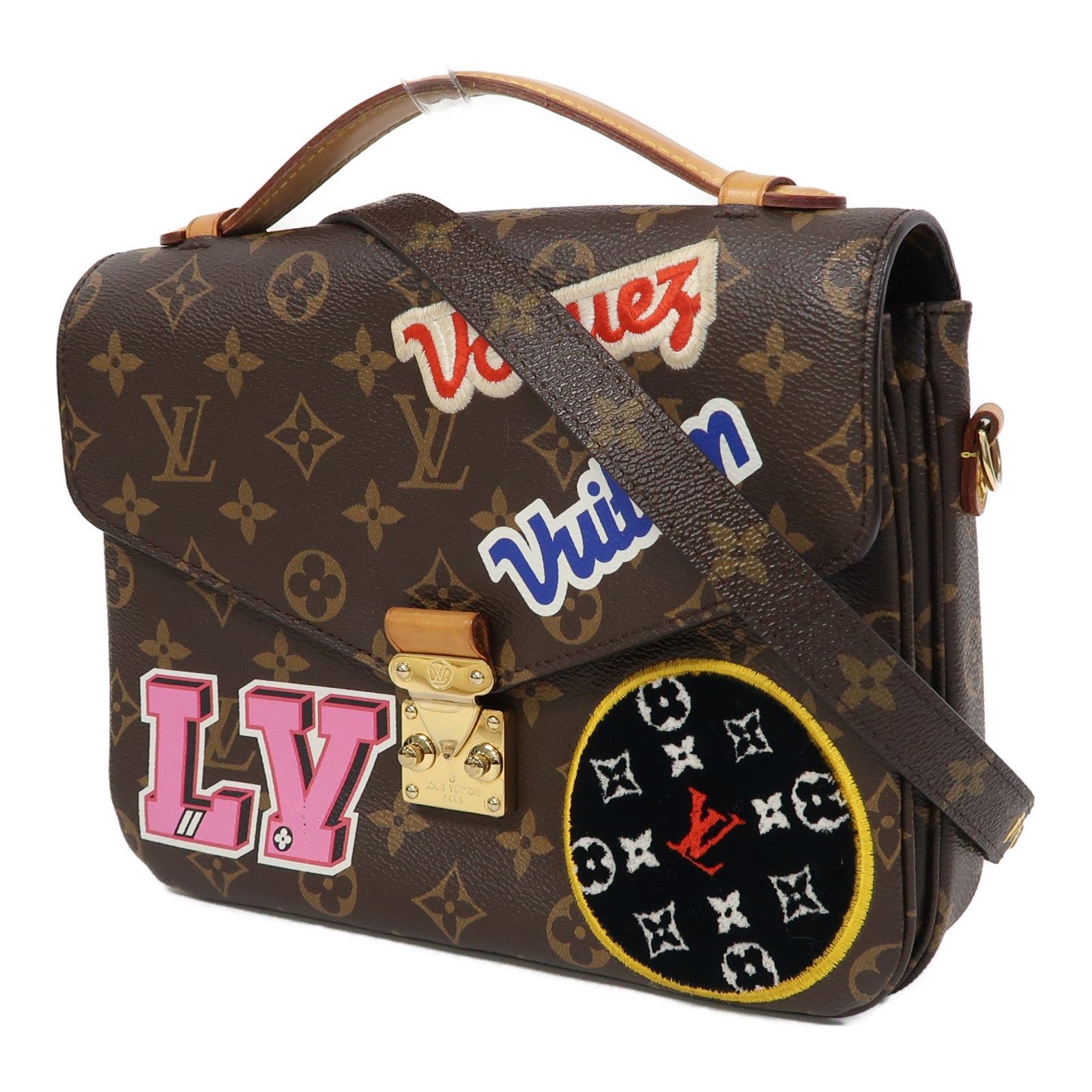 LOUIS VUITTON Monogram Pochette Metis金扣手挽肩背兩用袋啡色