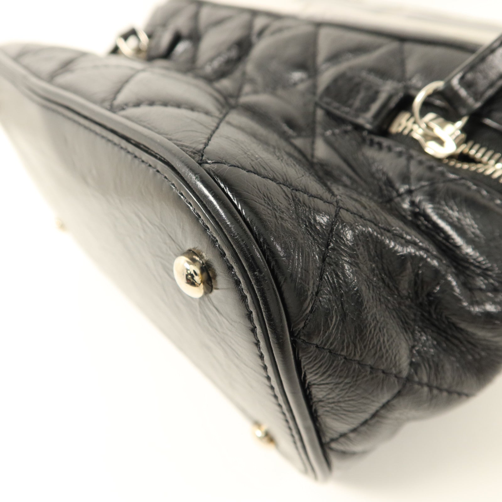 CHANEL PVC/牛皮皮革Shoulder Bag銀扣肩背袋