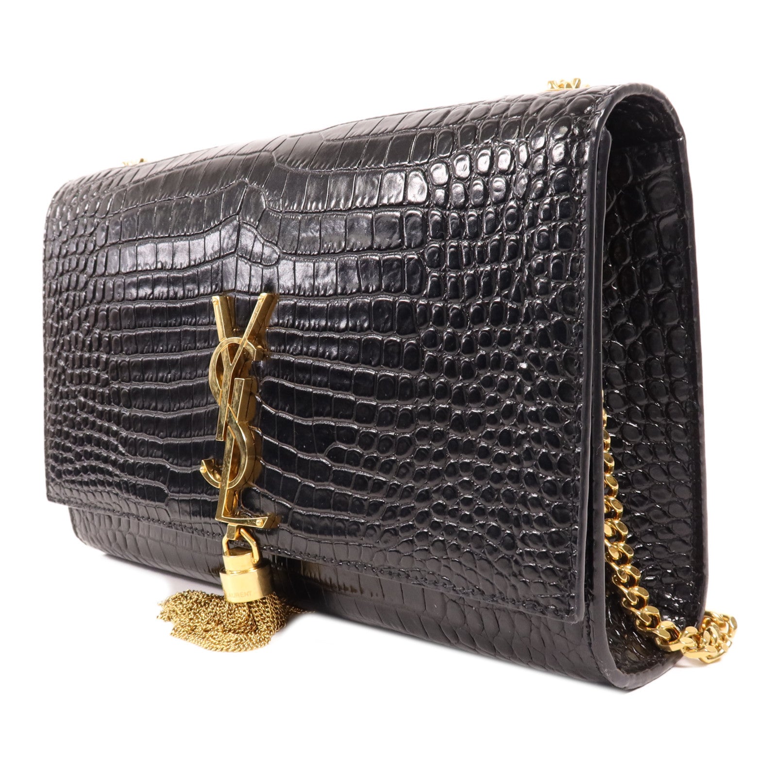 SAINT LAURENT 牛皮皮革Kate金扣鏈帶肩背袋