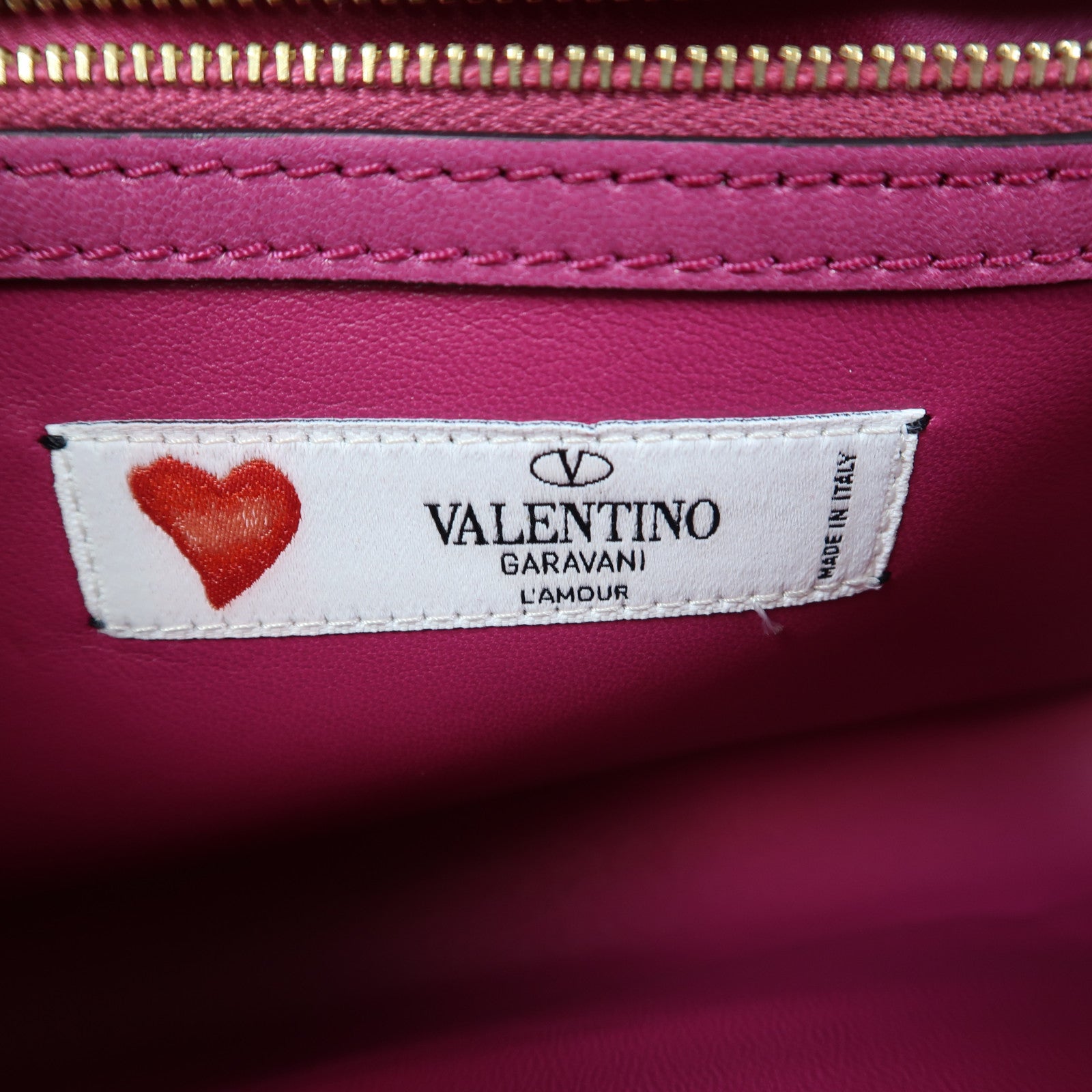 Valentino 【激減優惠】牛皮皮革Chain Shoulder金扣鏈帶肩背袋粉紅色