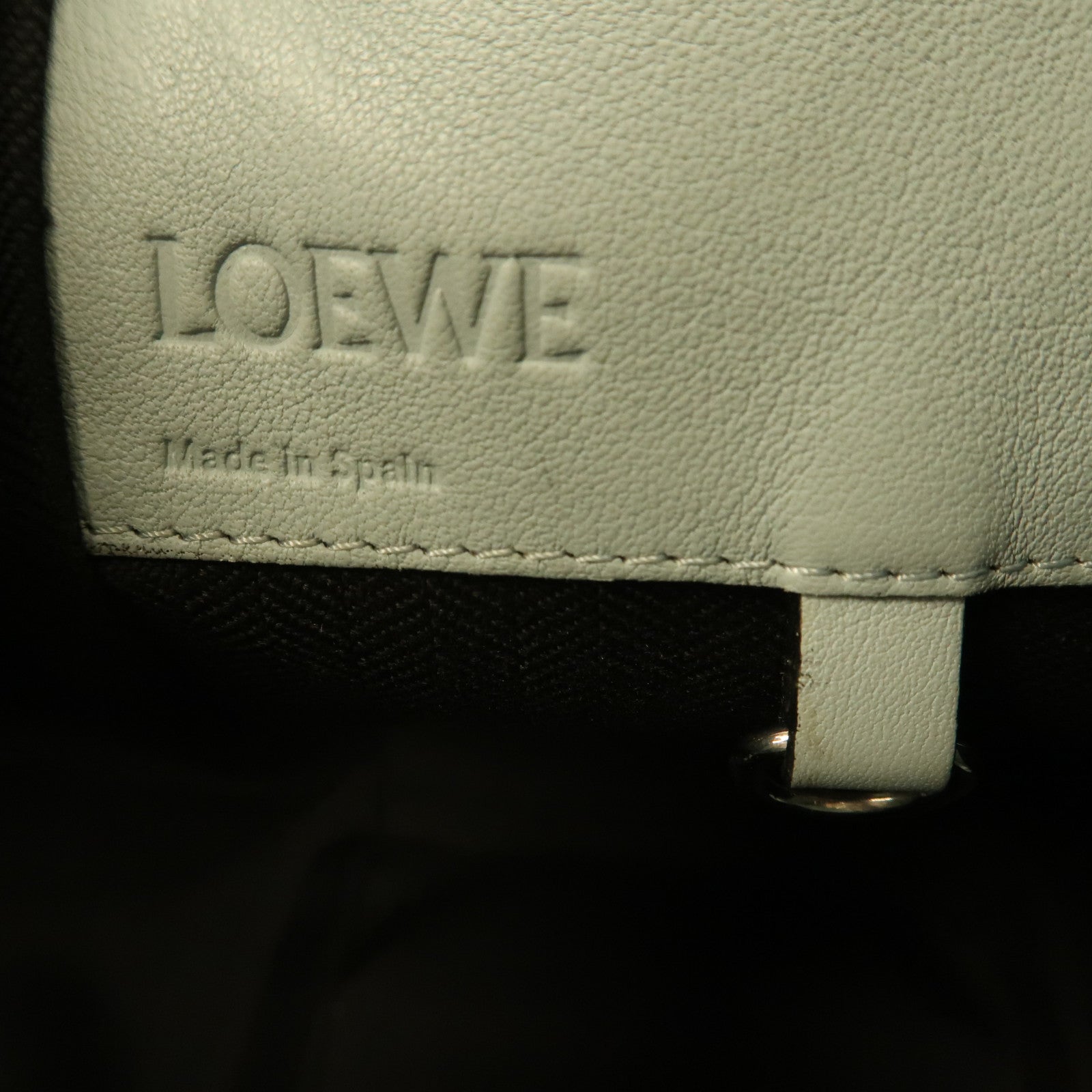 LOEWE 牛皮皮革Hammock銀扣手挽肩背兩用袋淺藍色