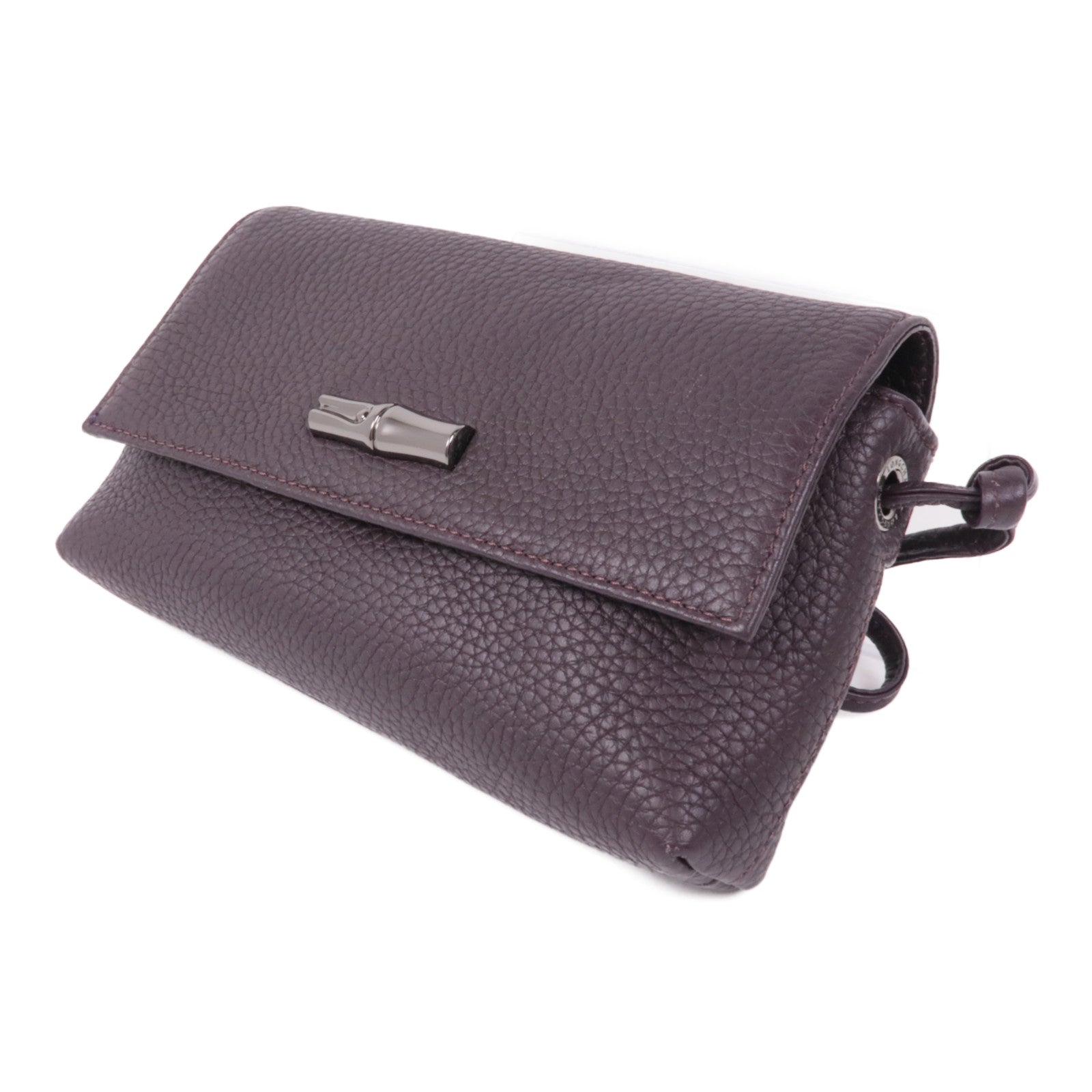 Longchamp 牛皮皮革Shoulder Bag銀扣肩背袋