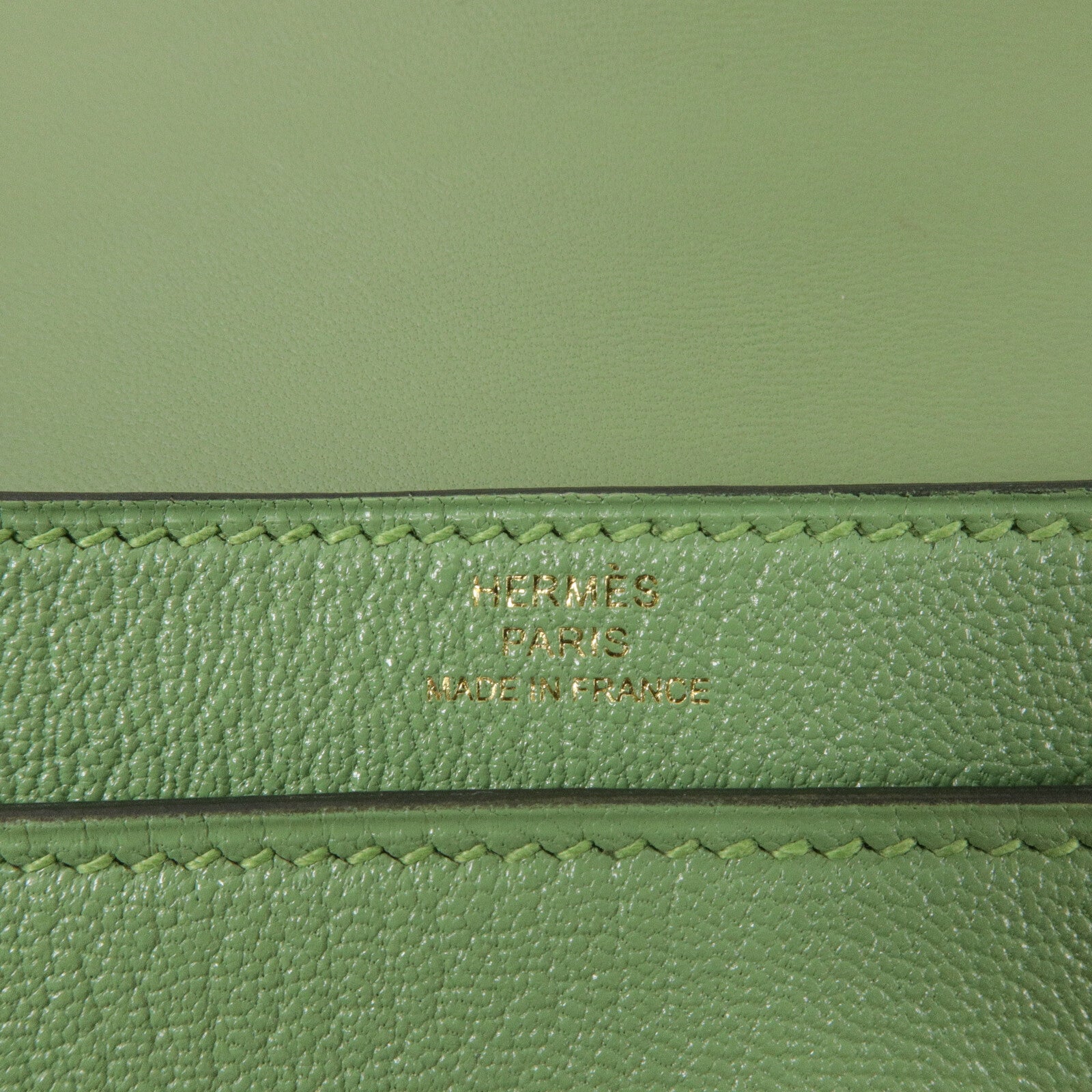 HERMES Chevre皮革Verrou Mini鏈帶肩背袋Vert Criquet