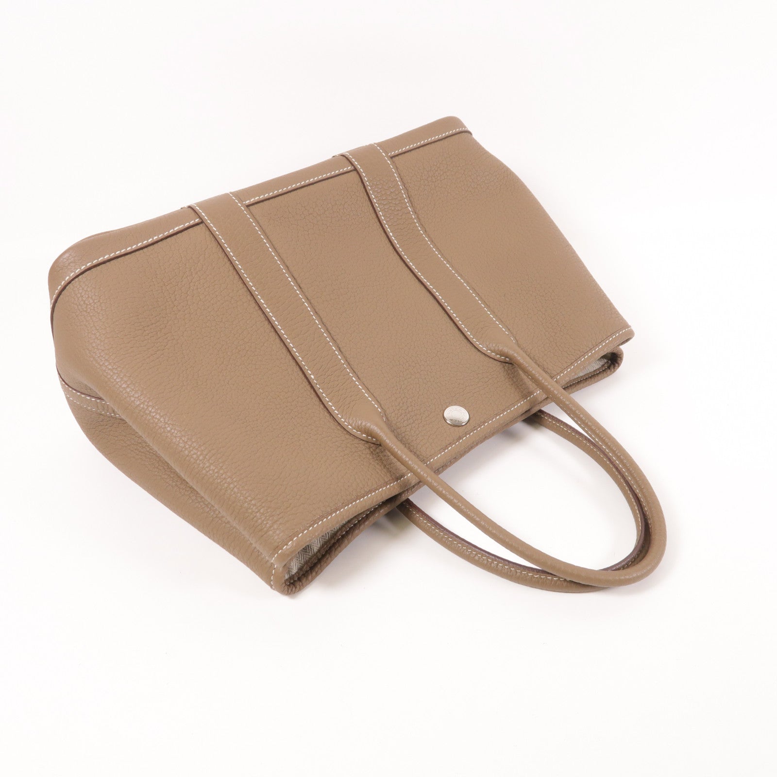 HERMES Negonda皮革Garden Party TPM銀扣手挽袋