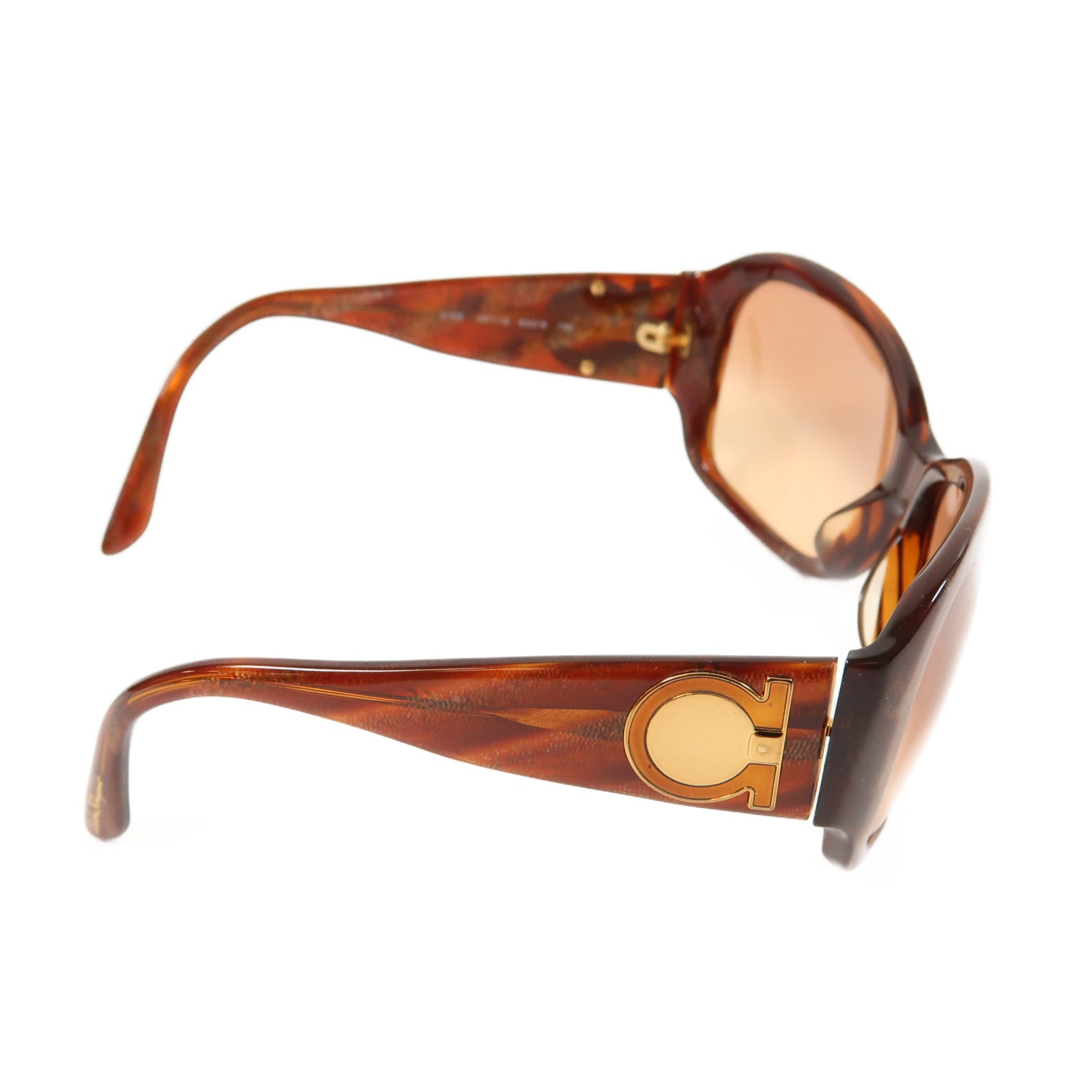 Salvatore Ferragamo 【激減優惠】PVC Sunglasses金扣太陽眼鏡啡色