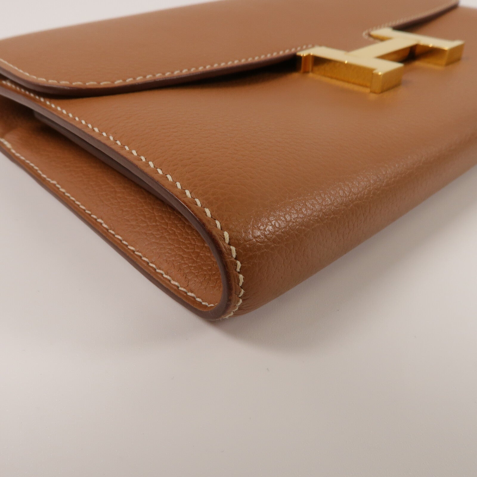 HERMES Evercolor皮革Constance To Go肩背袋Gold