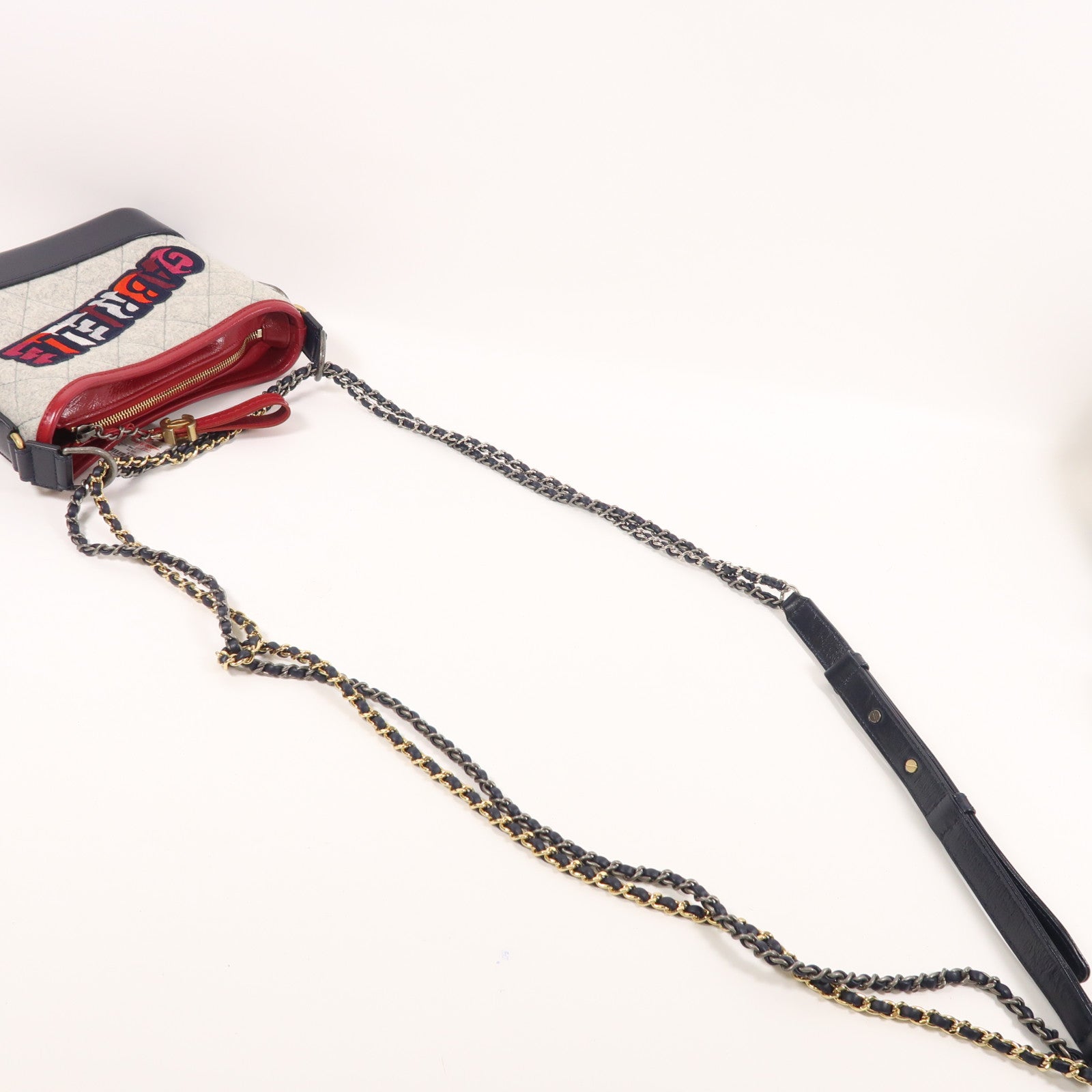 CHANEL Felt Gabrielle Small鏈帶肩背袋