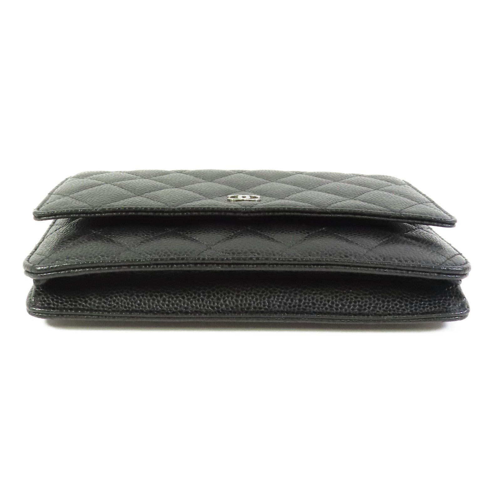 CHANEL CC WOC Wallet On Chain Shoulder Bag Calfskin Leather Black
