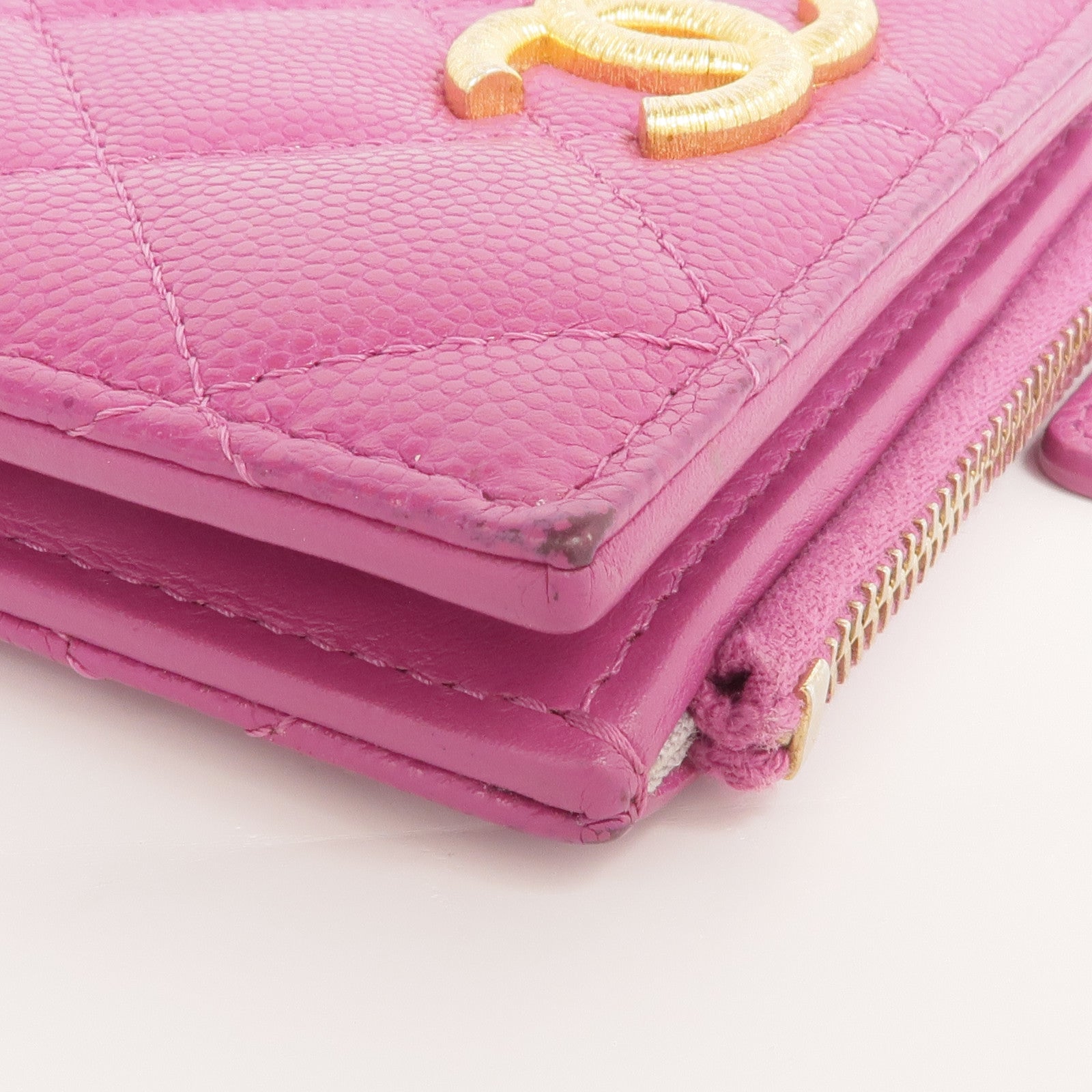 CHANEL 牛皮皮革Wallet金扣錢包