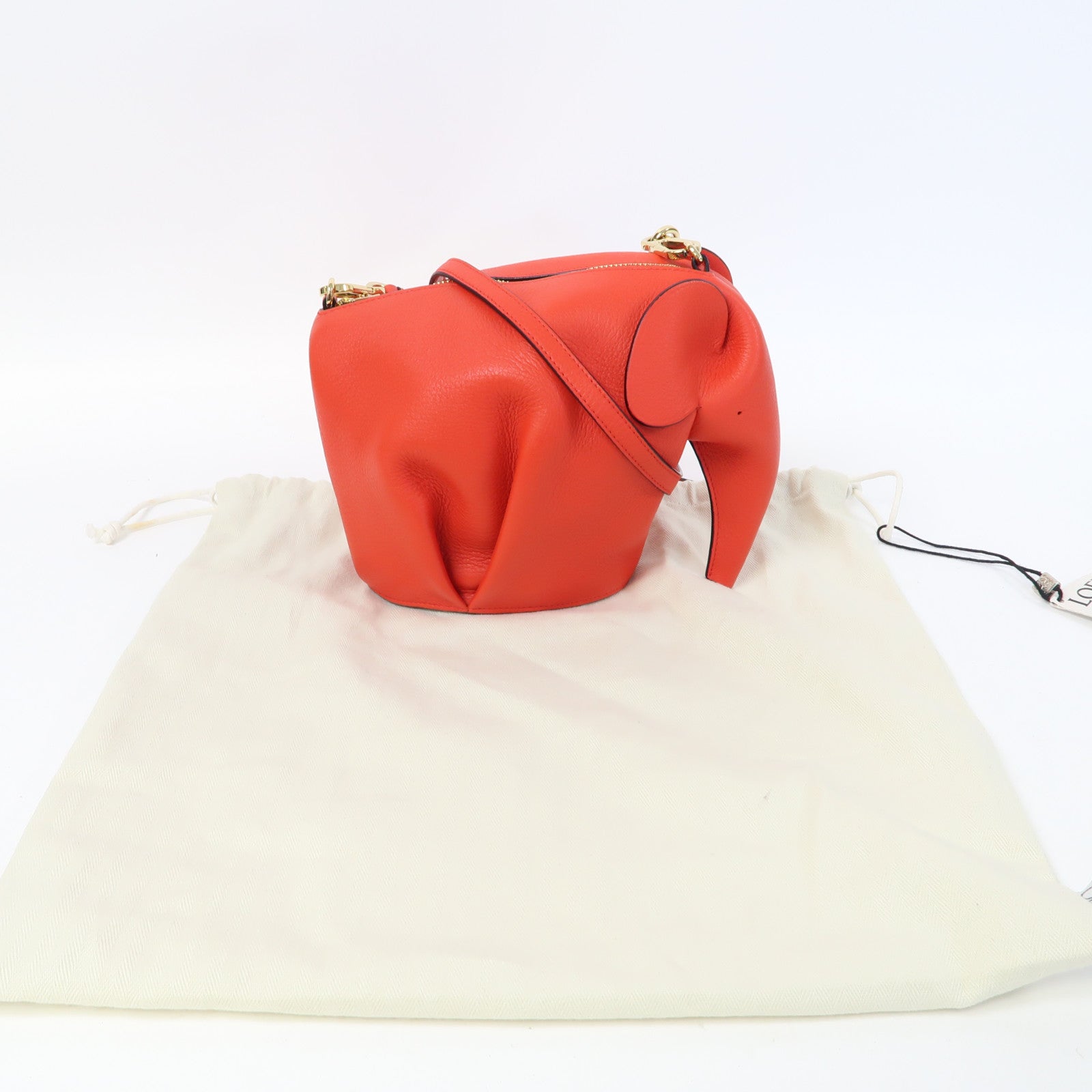 LOEWE 牛皮皮革Shoulder Bag金扣肩背袋紅色