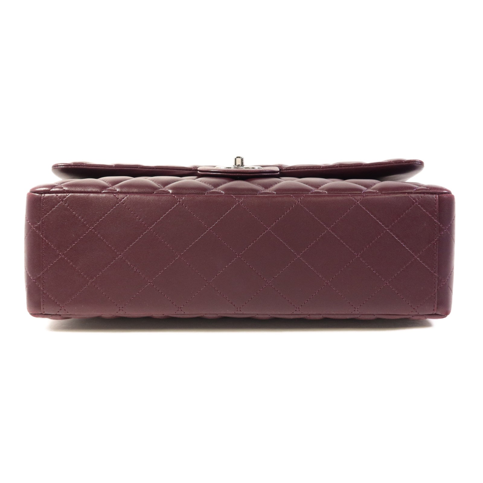 CHANEL 羊皮皮革Maxi Classic銀扣鏈帶肩背袋