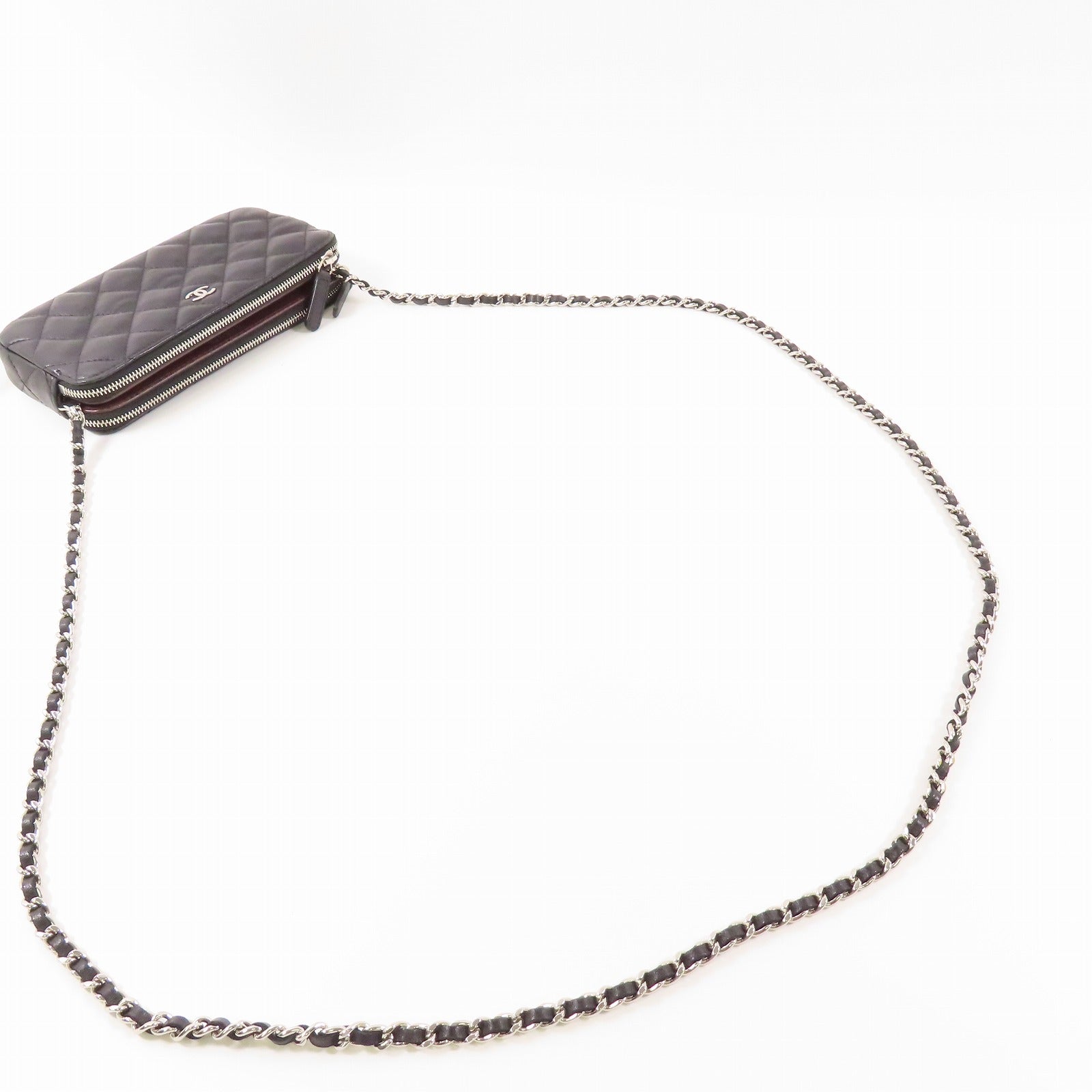 CHANEL 【激減優惠】羊皮皮革Chain Shoulder銀扣鏈帶肩背袋