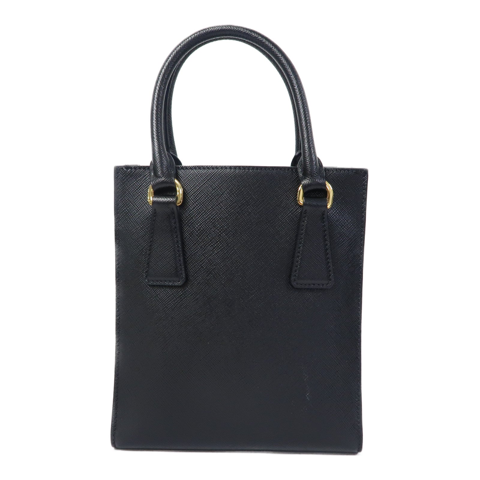 PRADA Saffiano皮革2 Way Shoulder Bag金扣手挽肩背兩用袋黑色