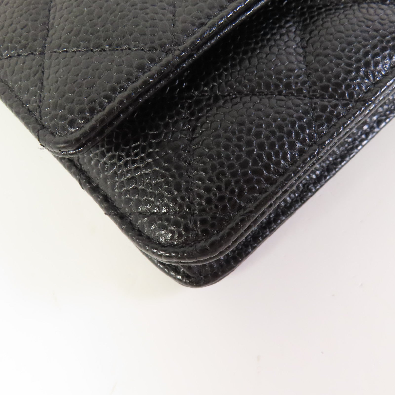 CHANEL CC WOC Wallet On Chain Shoulder Bag Calfskin Leather Black