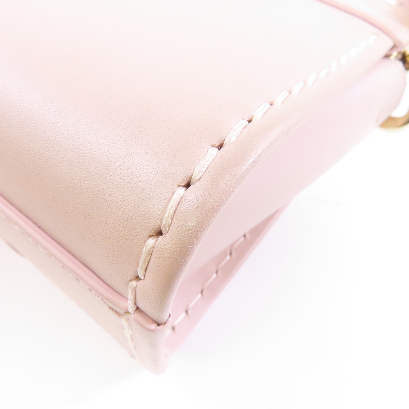Chloe 牛皮皮革Shoulder Bag金扣肩背袋粉紅色