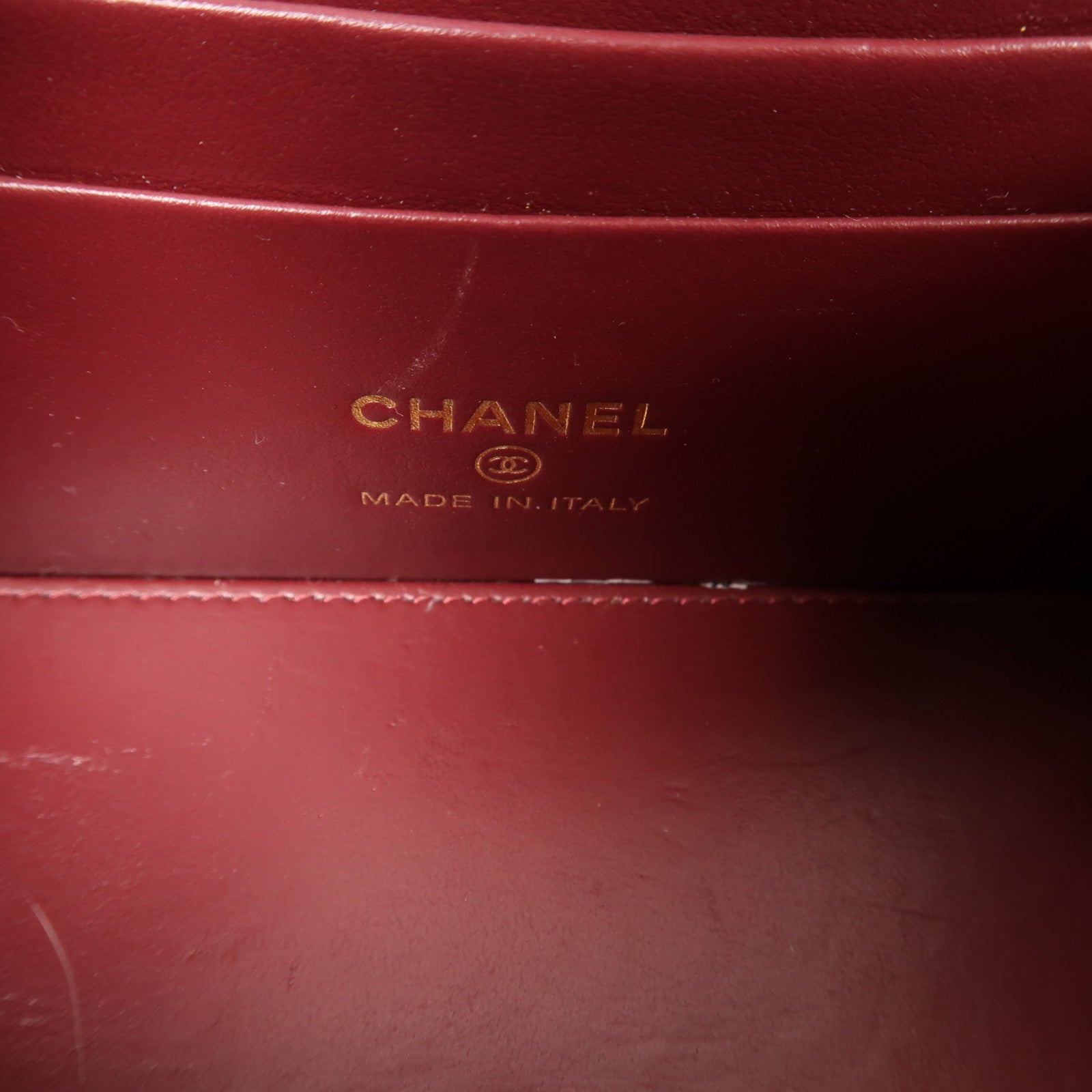 CHANEL 菱格羊皮皮革Chain Shoulder金扣鏈帶肩背袋黑色