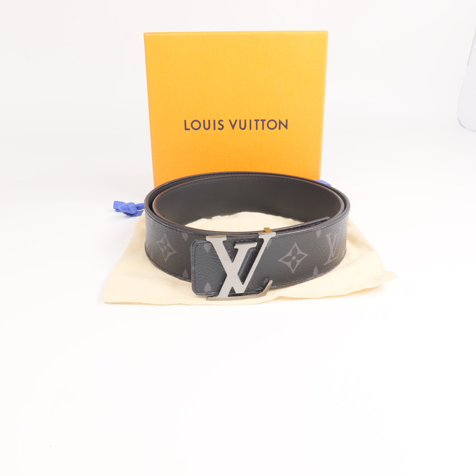 LOUIS VUITTON Monogram Eclipse Initiales Belt腰帶