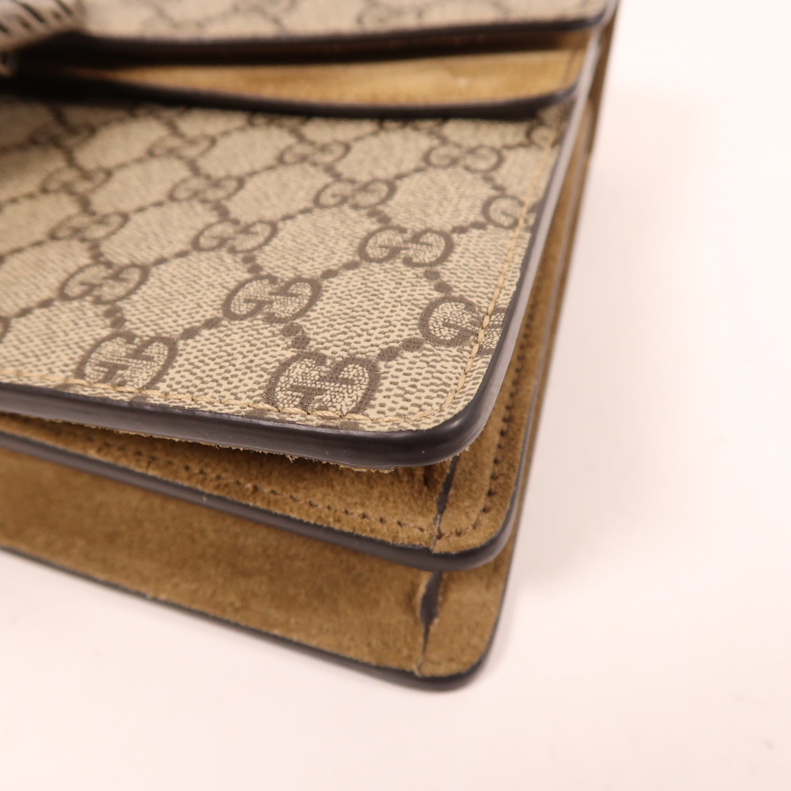 GUCCI 塗層帆布GG Supreme Dionysus銀扣鏈帶肩背袋