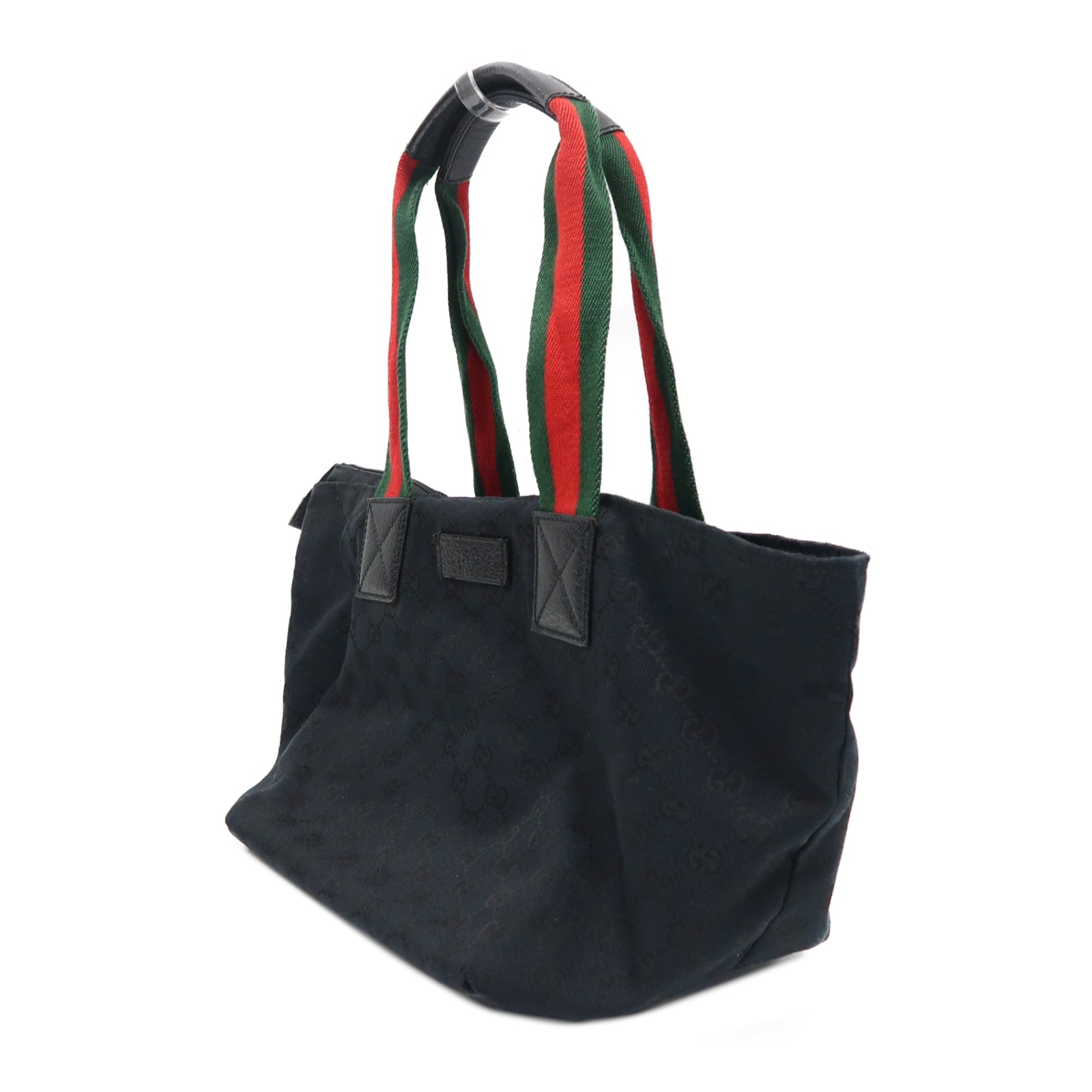 GUCCI 帆布Shoulder Bag銀扣肩背袋黑色