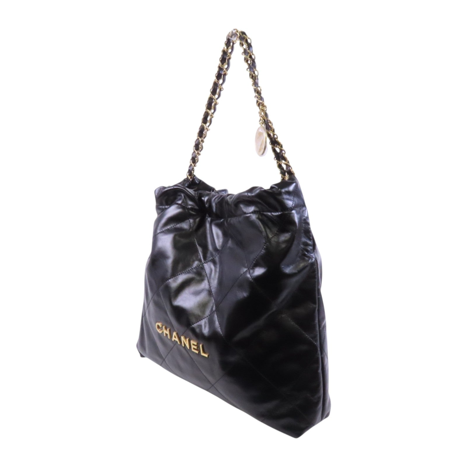 CHANEL 羊皮皮革Chanel 22 Medium金扣鏈帶肩背袋