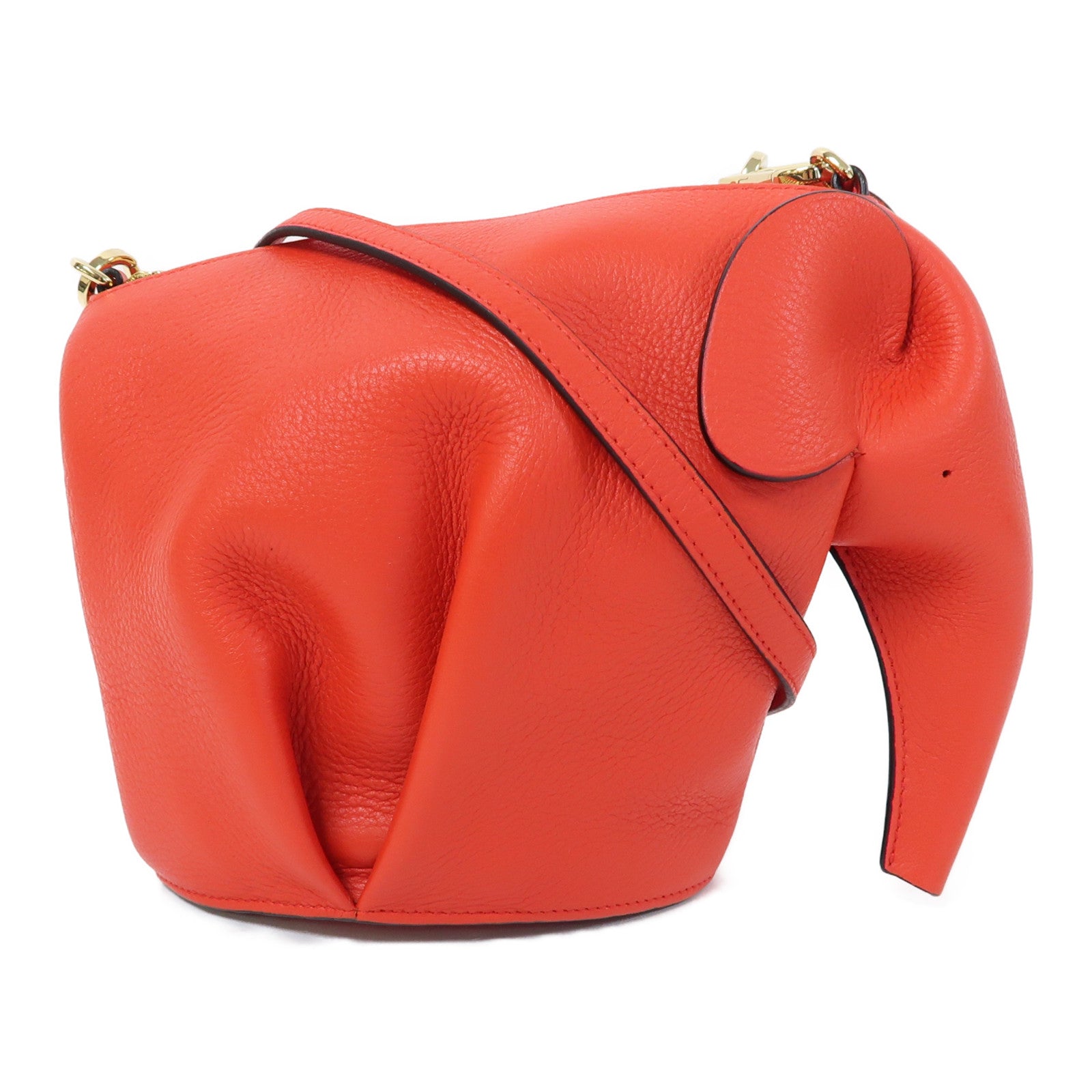 LOEWE 牛皮皮革Shoulder Bag金扣肩背袋紅色