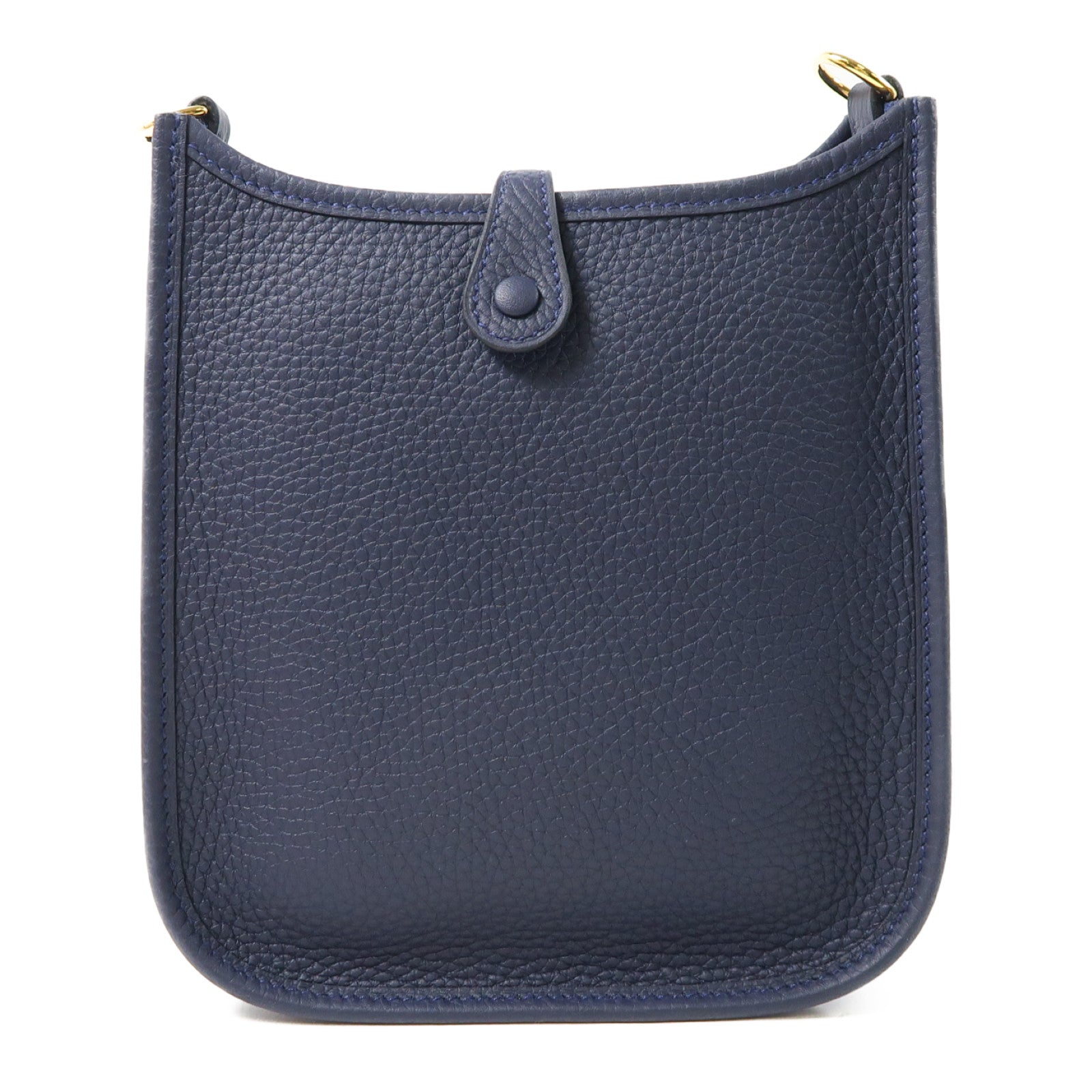 HERMES Clemence皮革Evelyne TPM金扣肩背袋Bleu Indigo深藍色