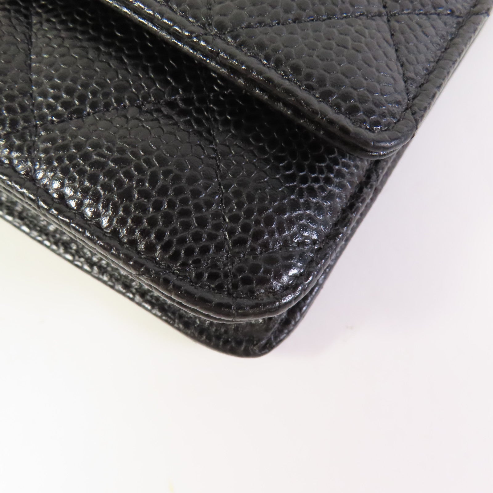 CHANEL CC WOC Wallet On Chain Shoulder Bag Calfskin Leather Black