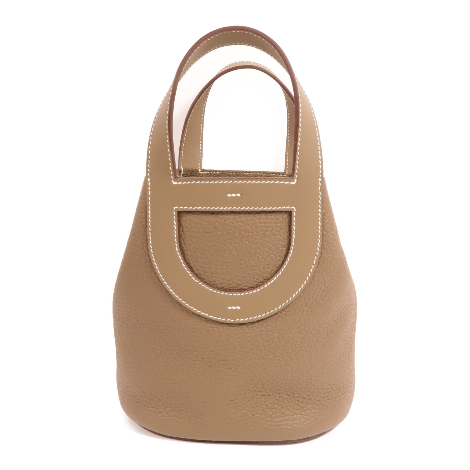 HERMES Clemence皮革In The Loop 18手挽袋Etoupe
