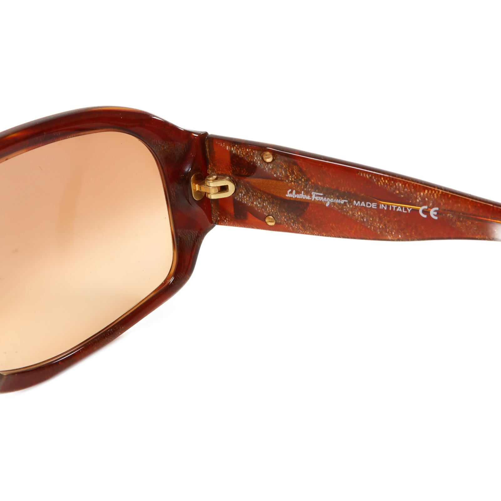 Salvatore Ferragamo 【激減優惠】PVC Sunglasses金扣太陽眼鏡啡色