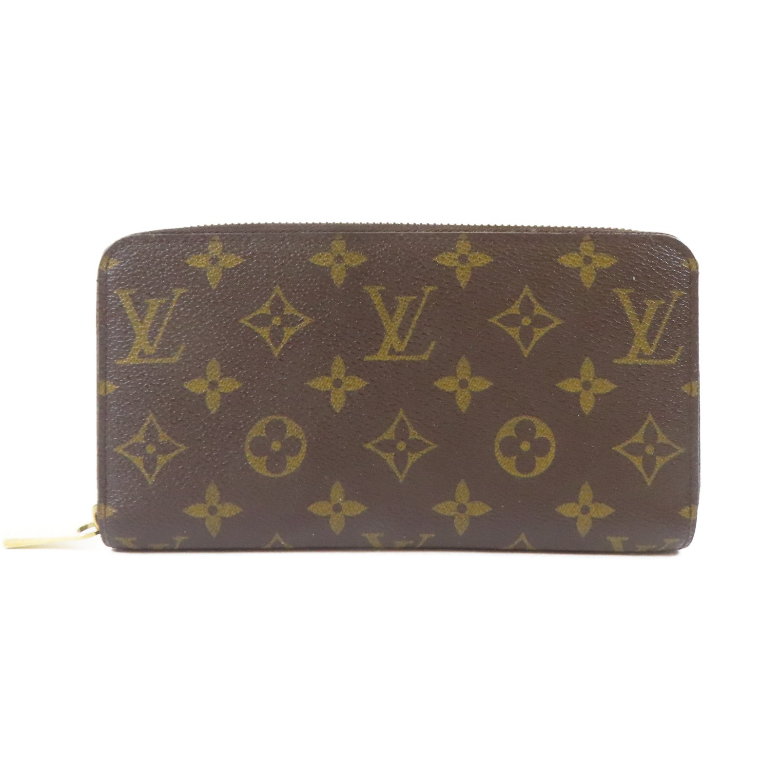 LOUIS VUITTON Monogram Zipper Long Wallet金扣長錢包啡色