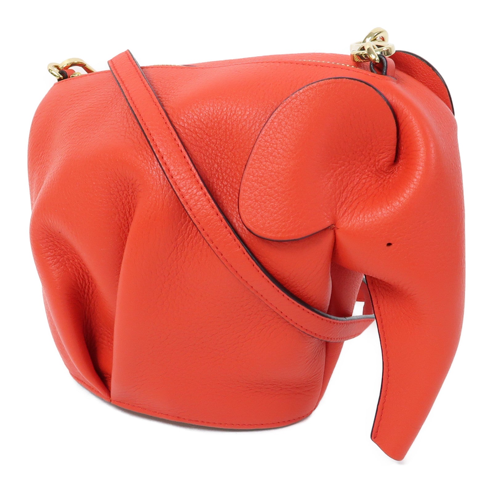 LOEWE 牛皮皮革Shoulder Bag金扣肩背袋紅色