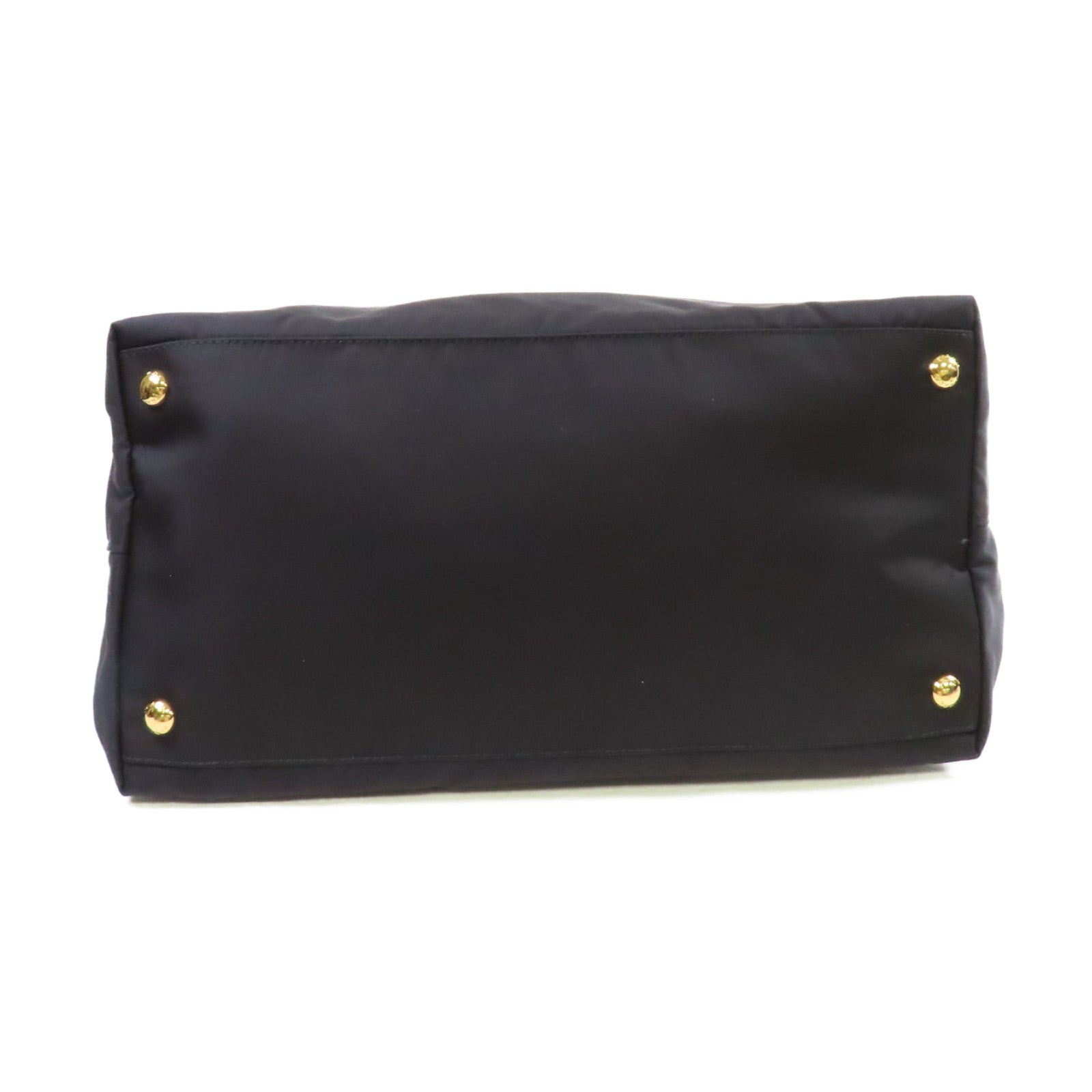 PRADA 尼龍/Saffiano皮革2Way Shoulder Bag金扣手挽肩背兩用袋黑色