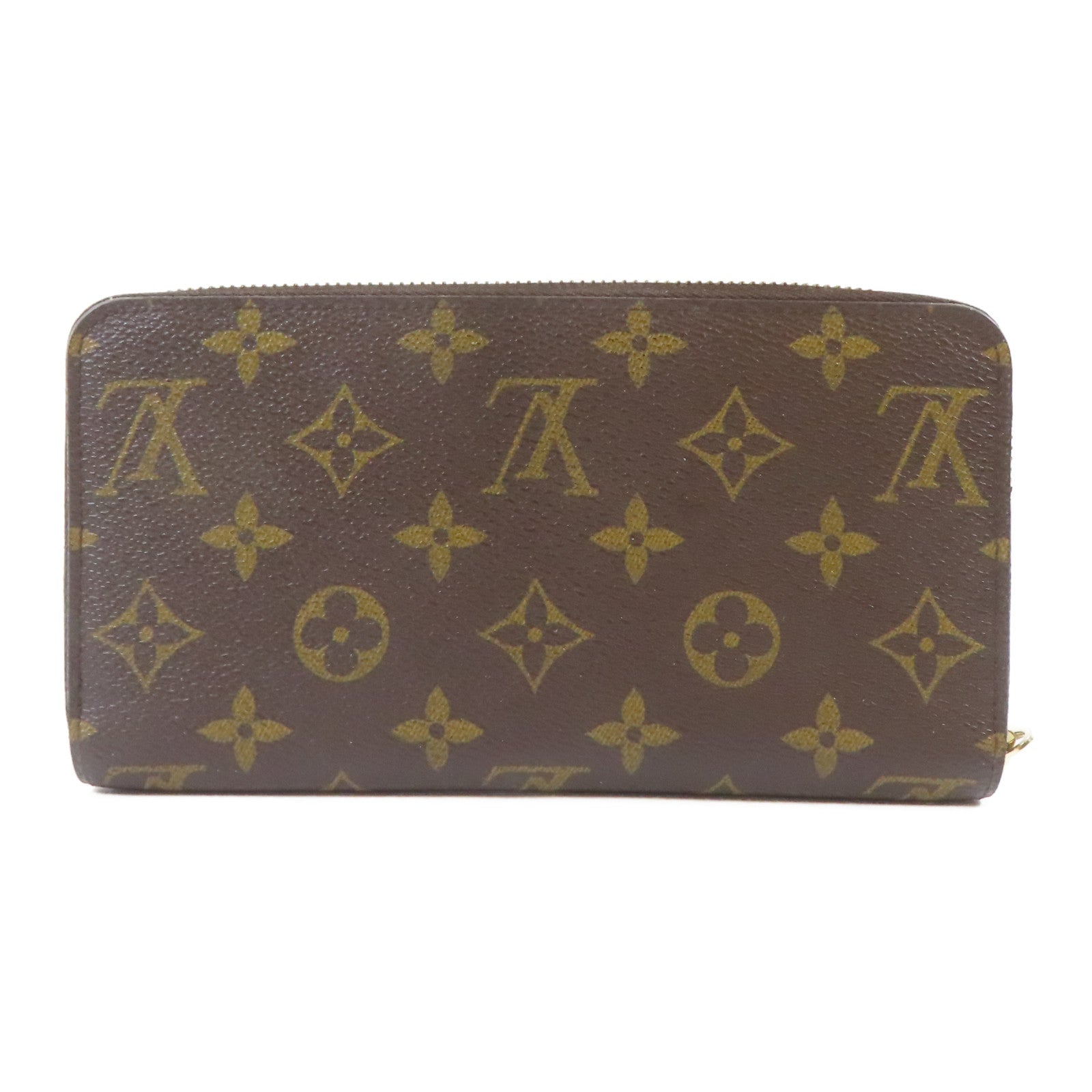 LOUIS VUITTON Monogram Zipper Long Wallet金扣長錢包啡色