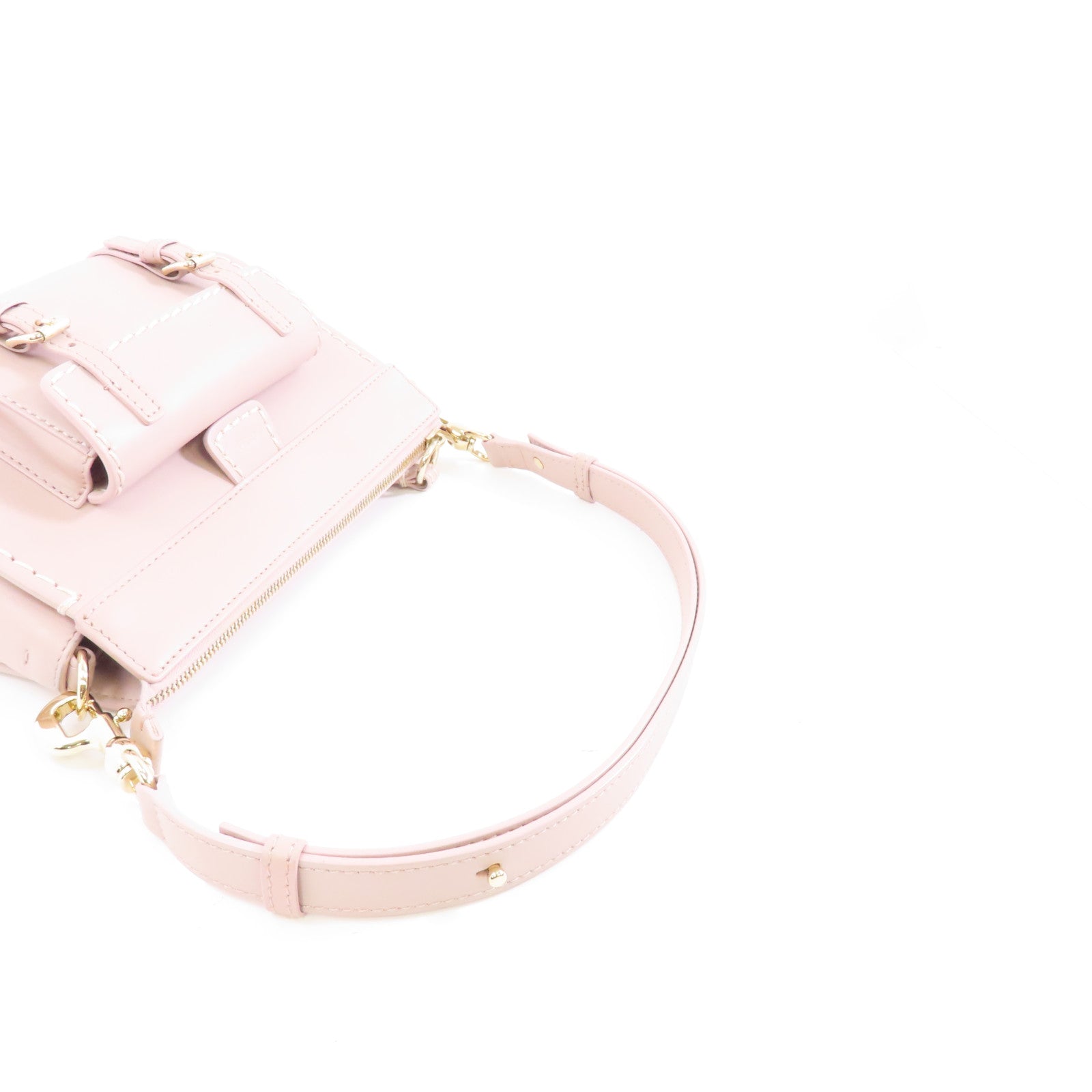 Chloe 牛皮皮革Shoulder Bag金扣肩背袋粉紅色