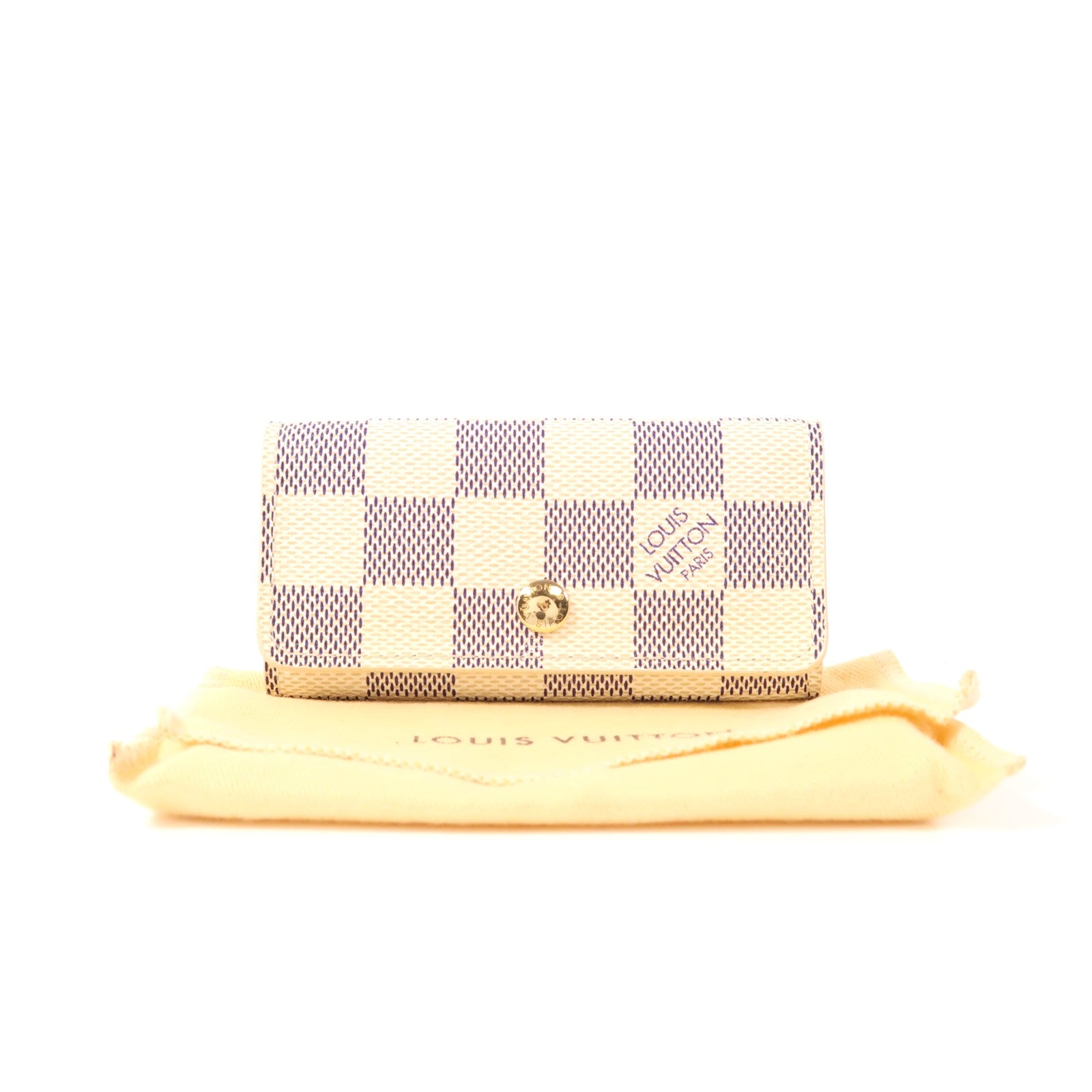 LOUIS VUITTON Damier Azur Key Holder金扣鑰匙套