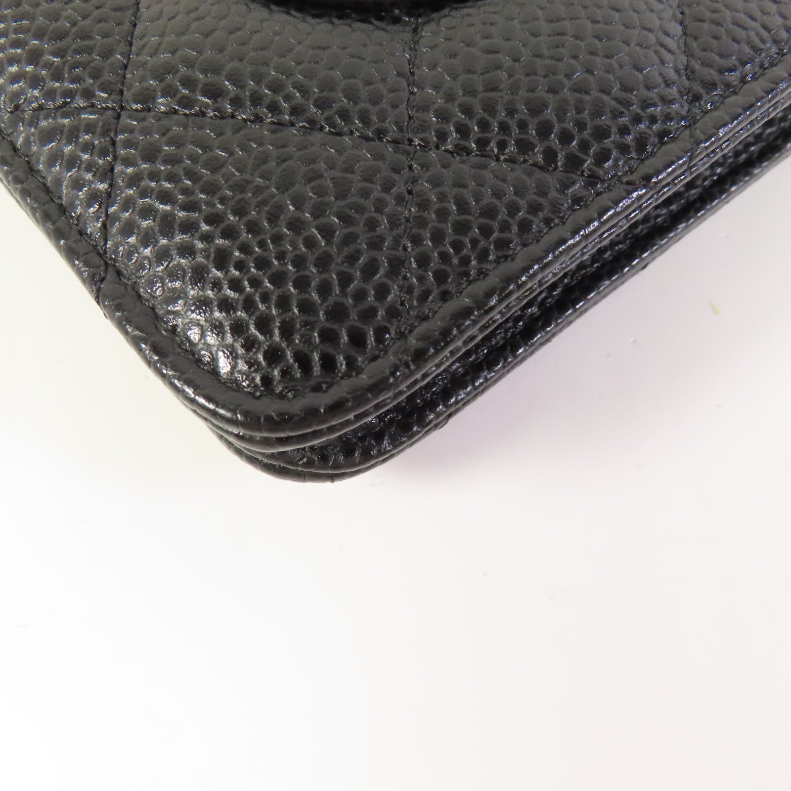 CHANEL CC WOC Wallet On Chain Shoulder Bag Calfskin Leather Black