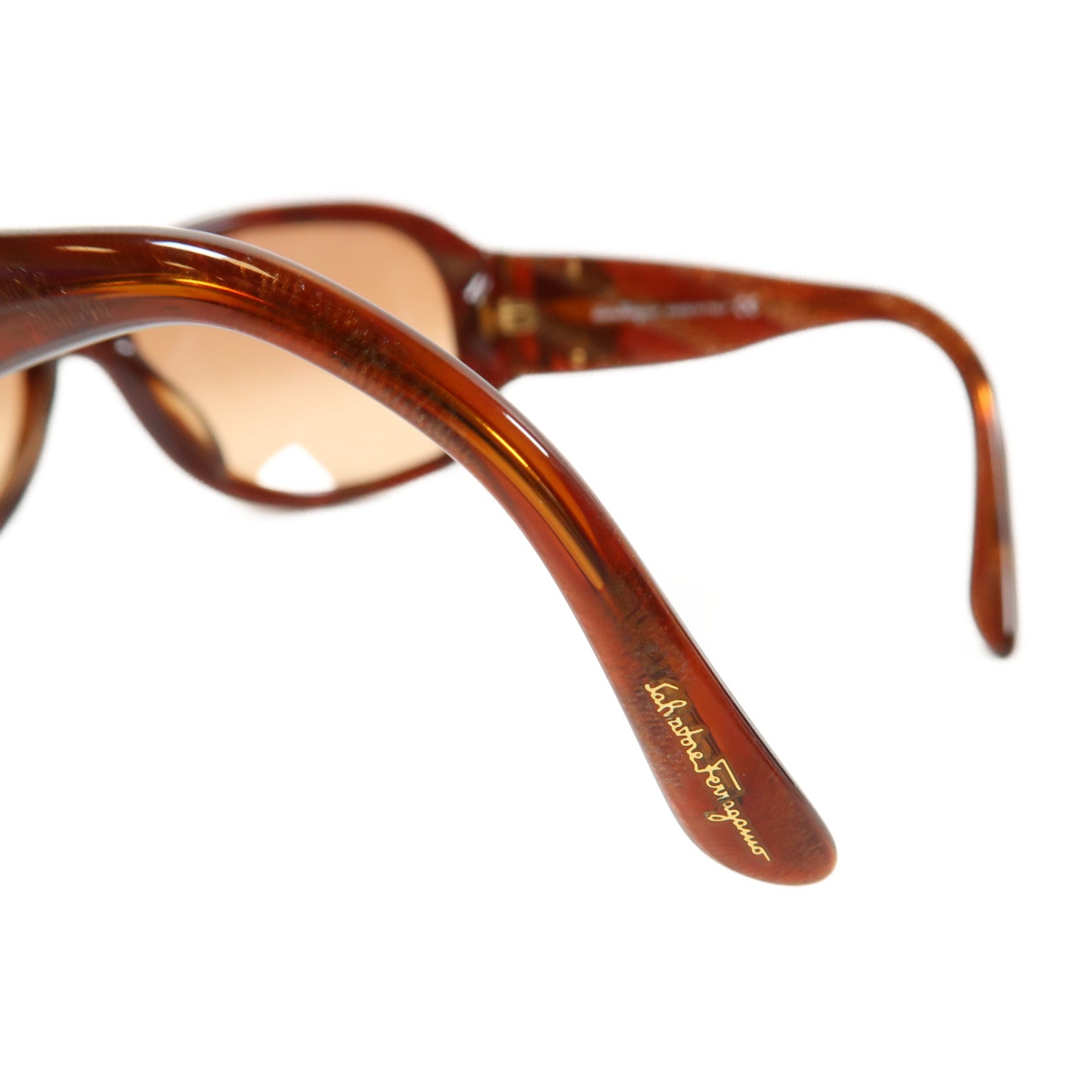 Salvatore Ferragamo 【激減優惠】PVC Sunglasses金扣太陽眼鏡啡色