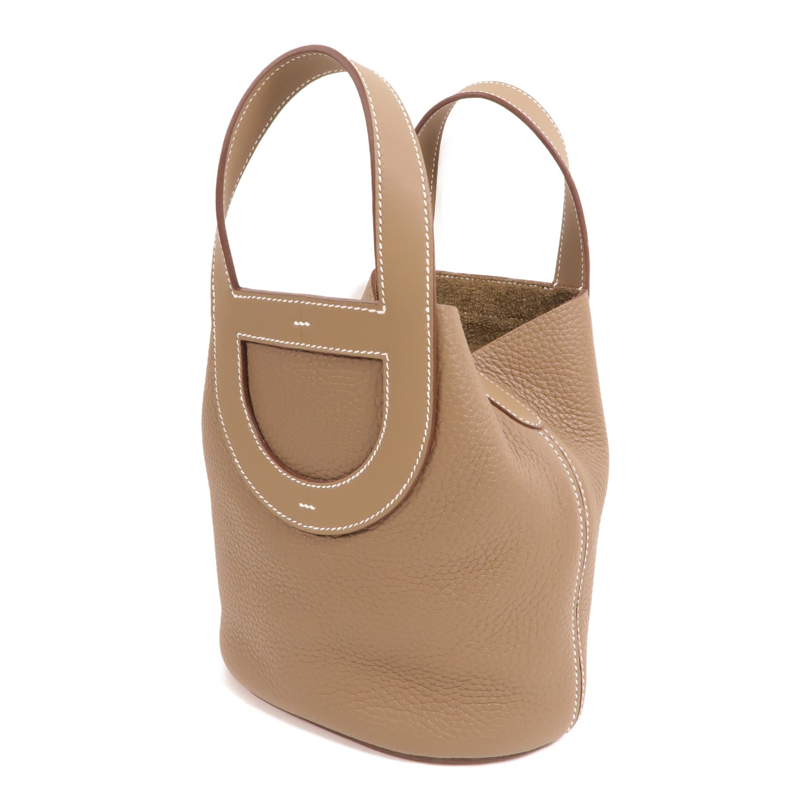 HERMES Clemence皮革In The Loop 18手挽袋Etoupe